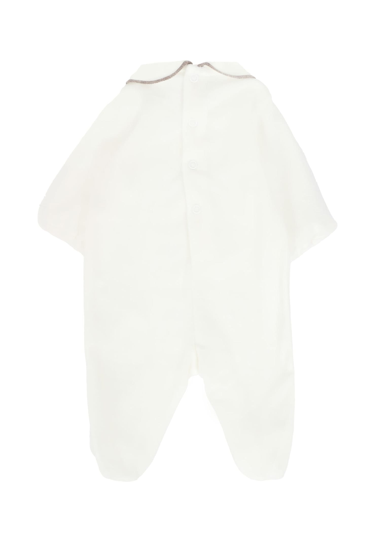 Little Bear Ivory Babygrow For Babykids With Bear In White
