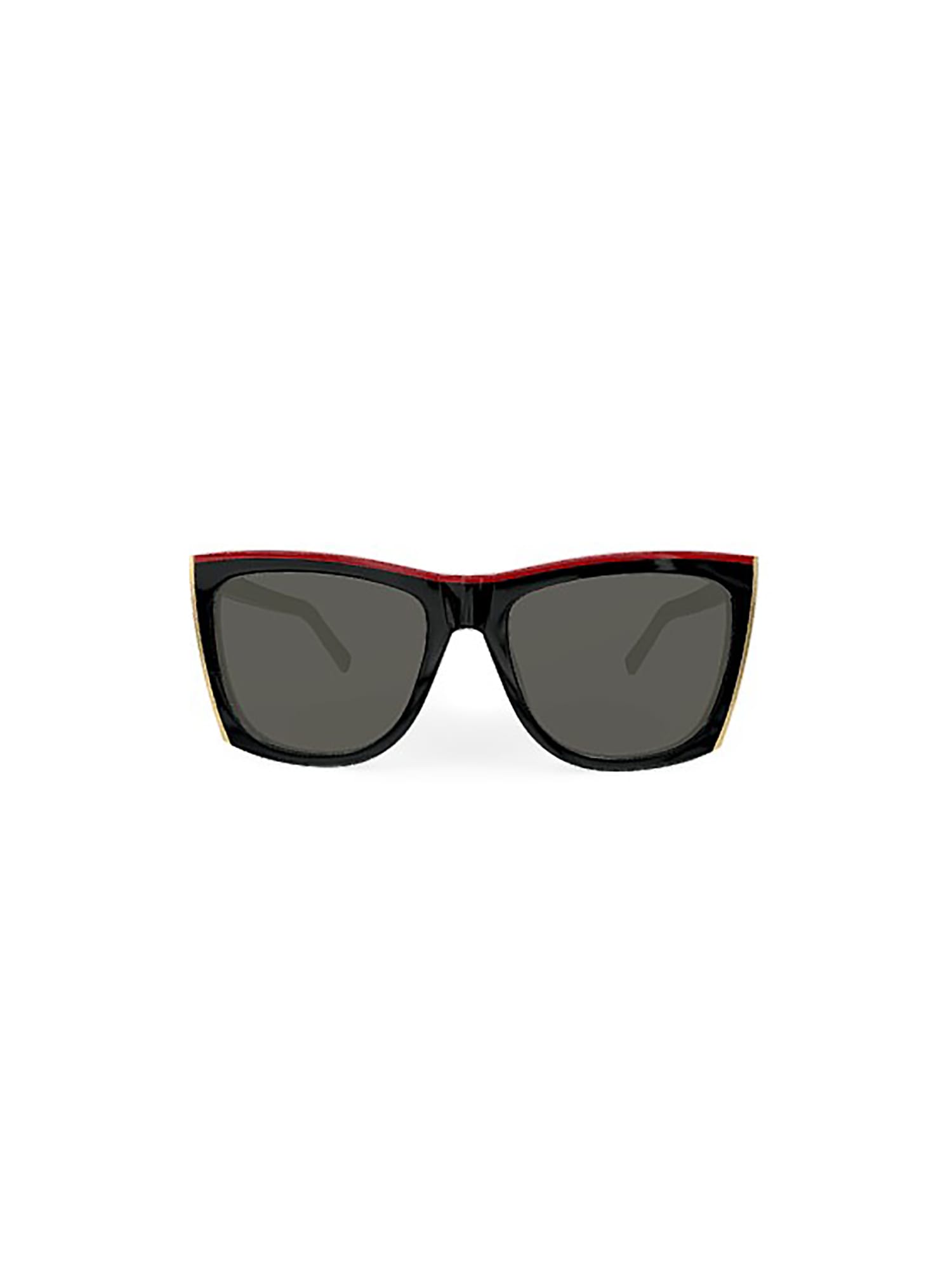 Shop Saint Laurent Sl 539 Paloma Sunglasses In Black Black Grey