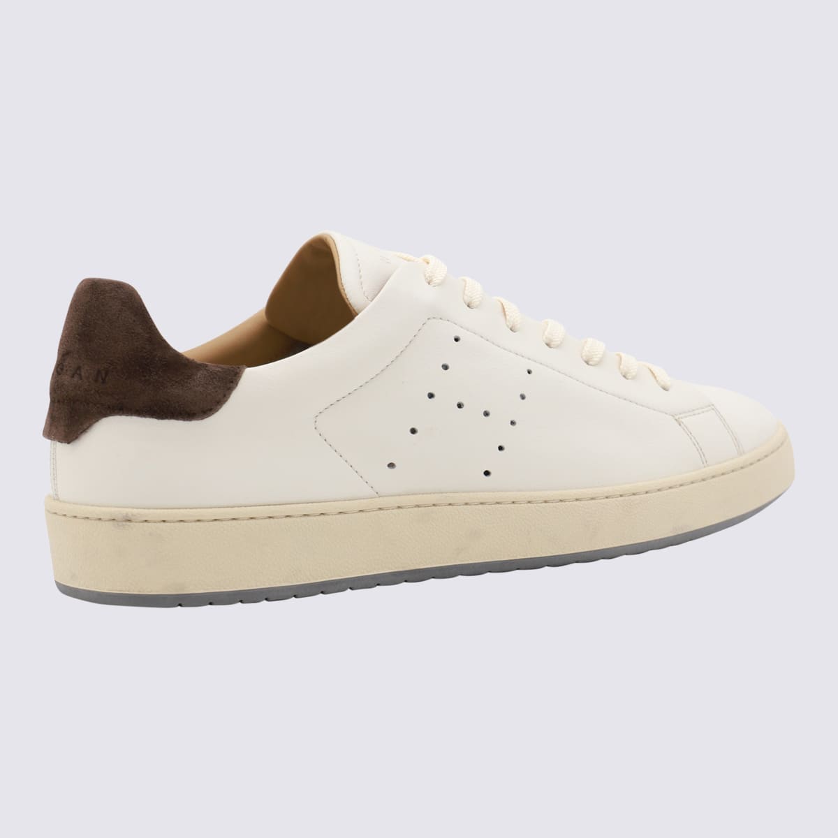 Shop Hogan White Leather Sneakers