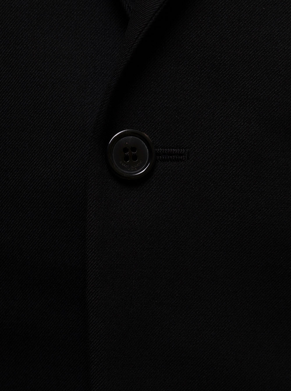 Saint Laurent Womans Black Gabardine Single-breasted Blazer In Black