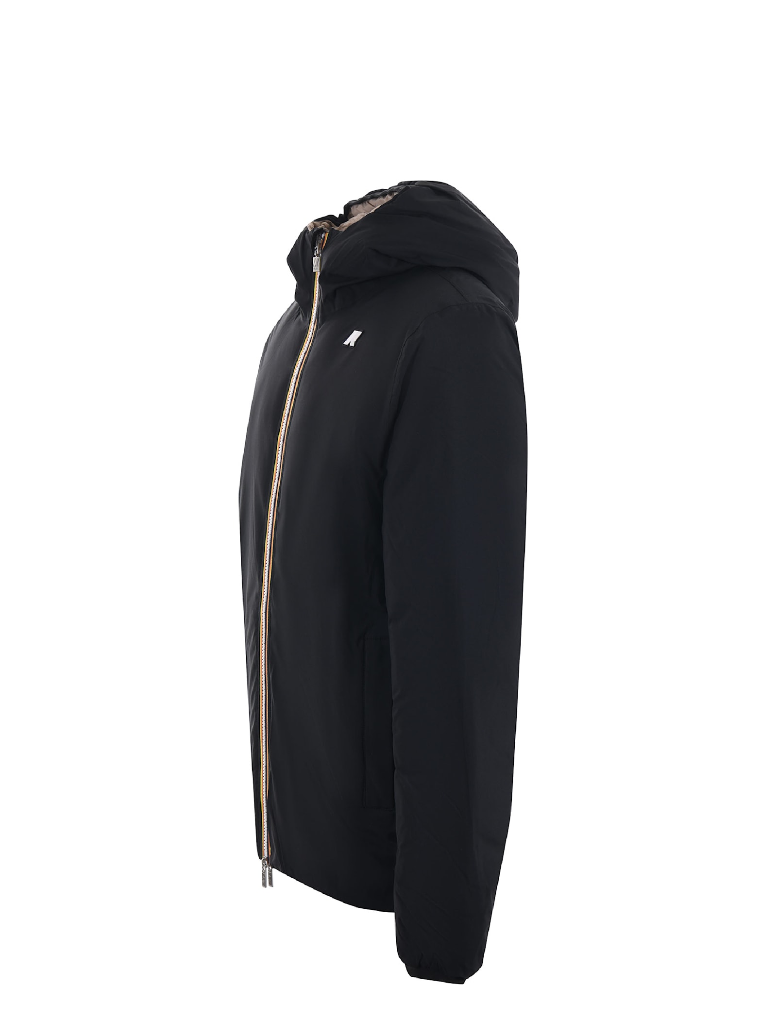 Shop K-way Reversible Nylon Down Jacket In Black