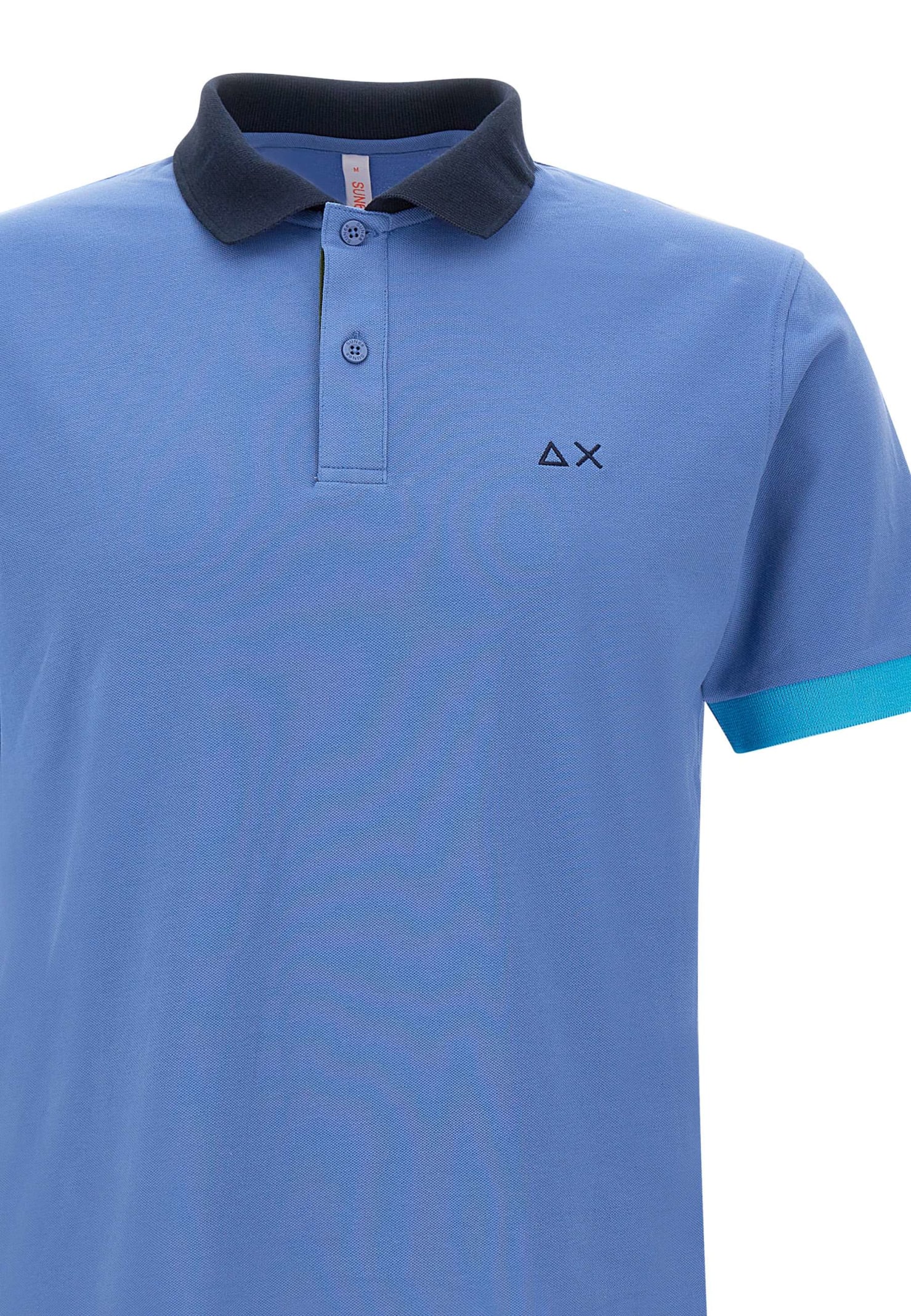 Shop Sun 68 3 Colours Cotton Polo Shirt In Blue