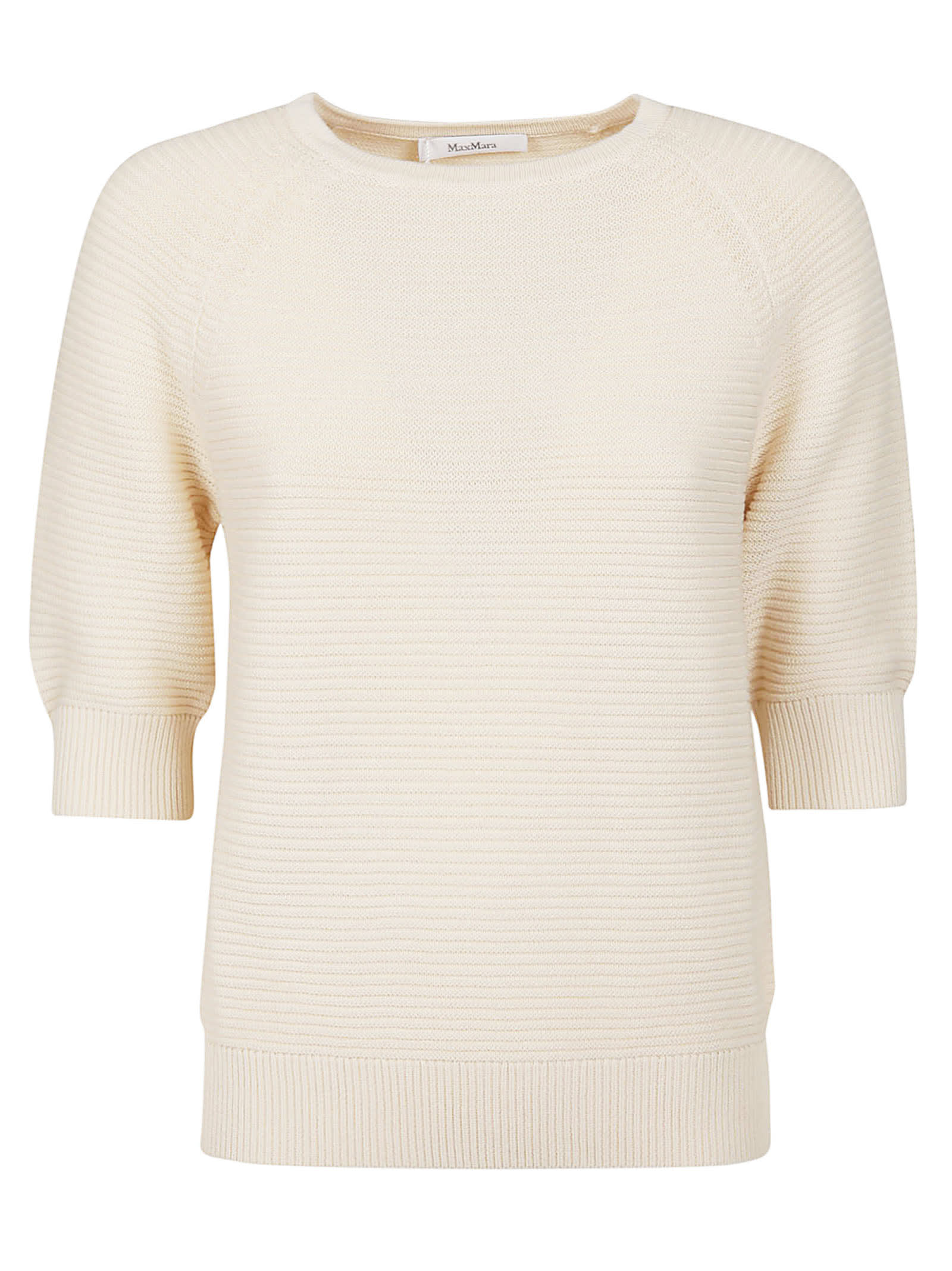 Shop Max Mara Odilia Sweater In Bianco Tela