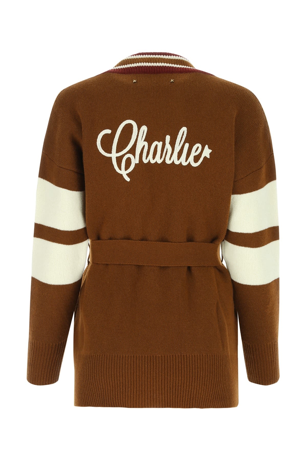 Golden Goose Journey Brown/white Cardigan In 55506