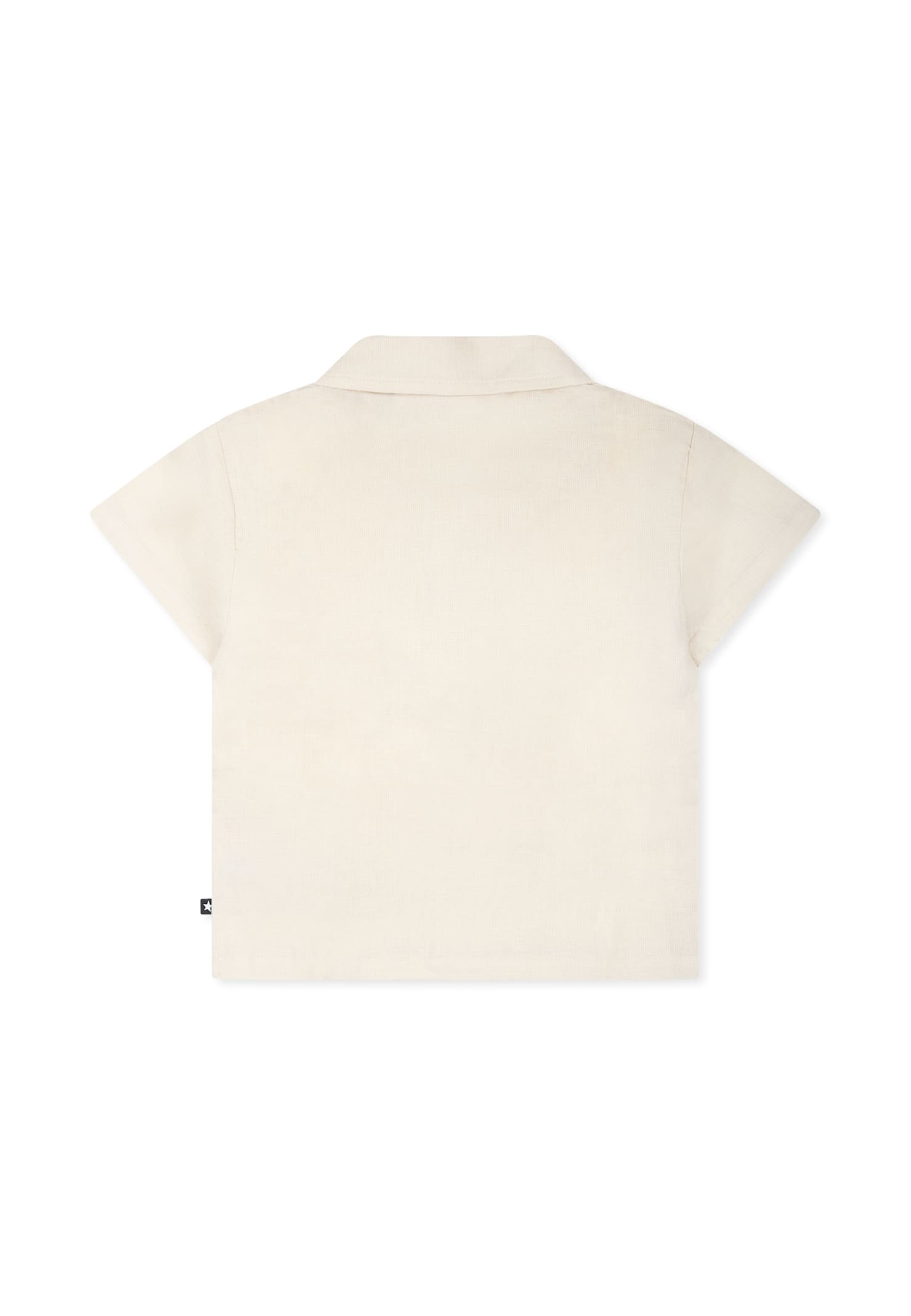 Molo Ivory Shirt For Babykids With Smiley In Ivory