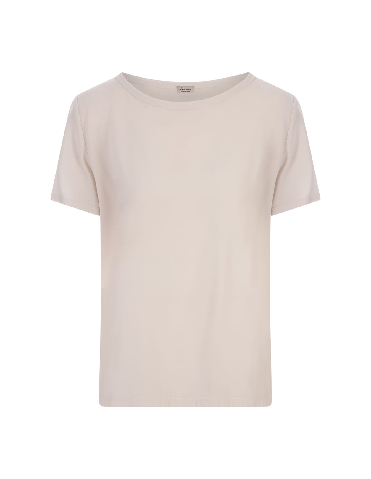 Her Shirt Ecru Opaque Silk T-shirt In Pink