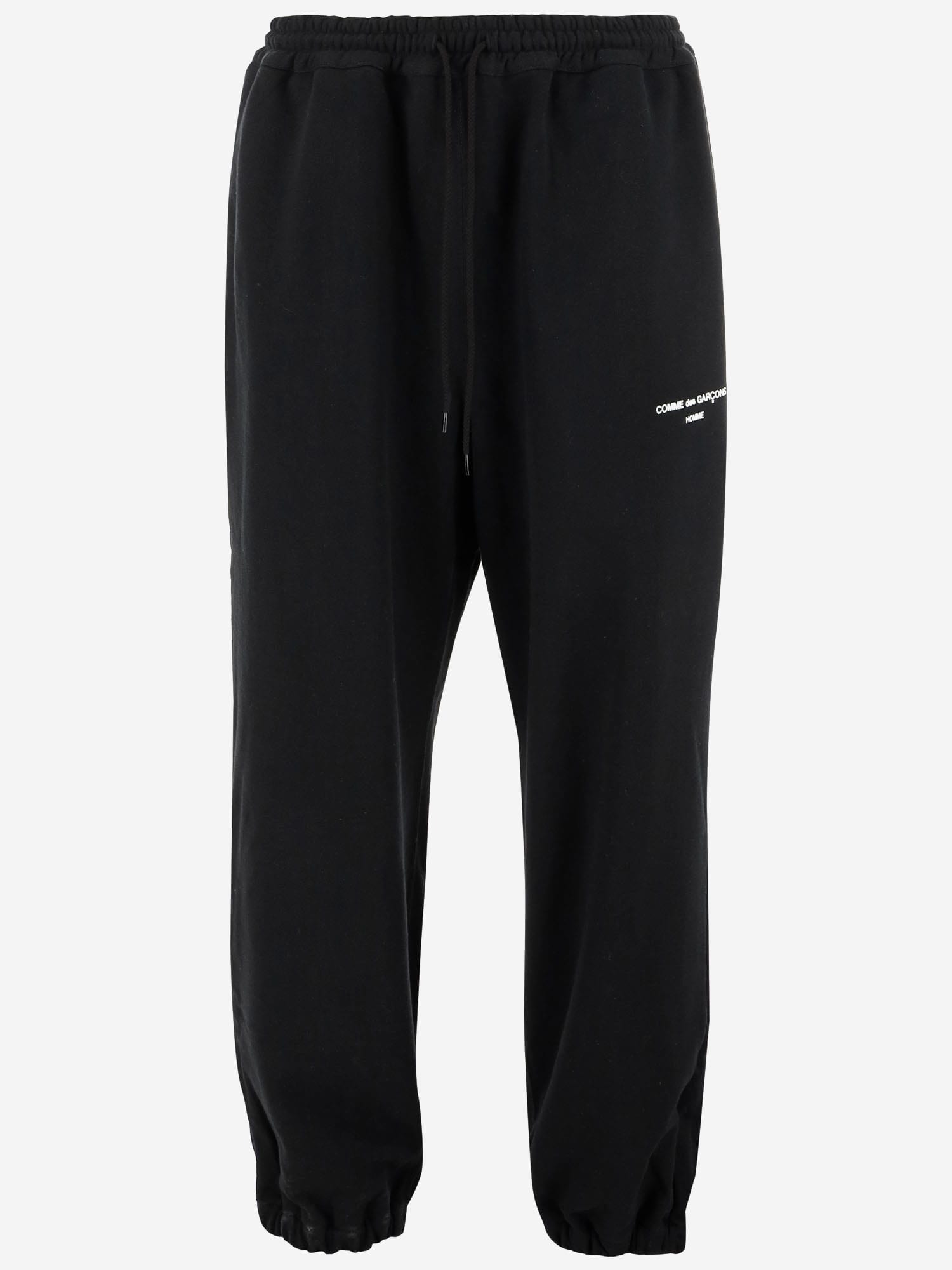 Shop Comme Des Garçons Cotton Logo Pants In Black