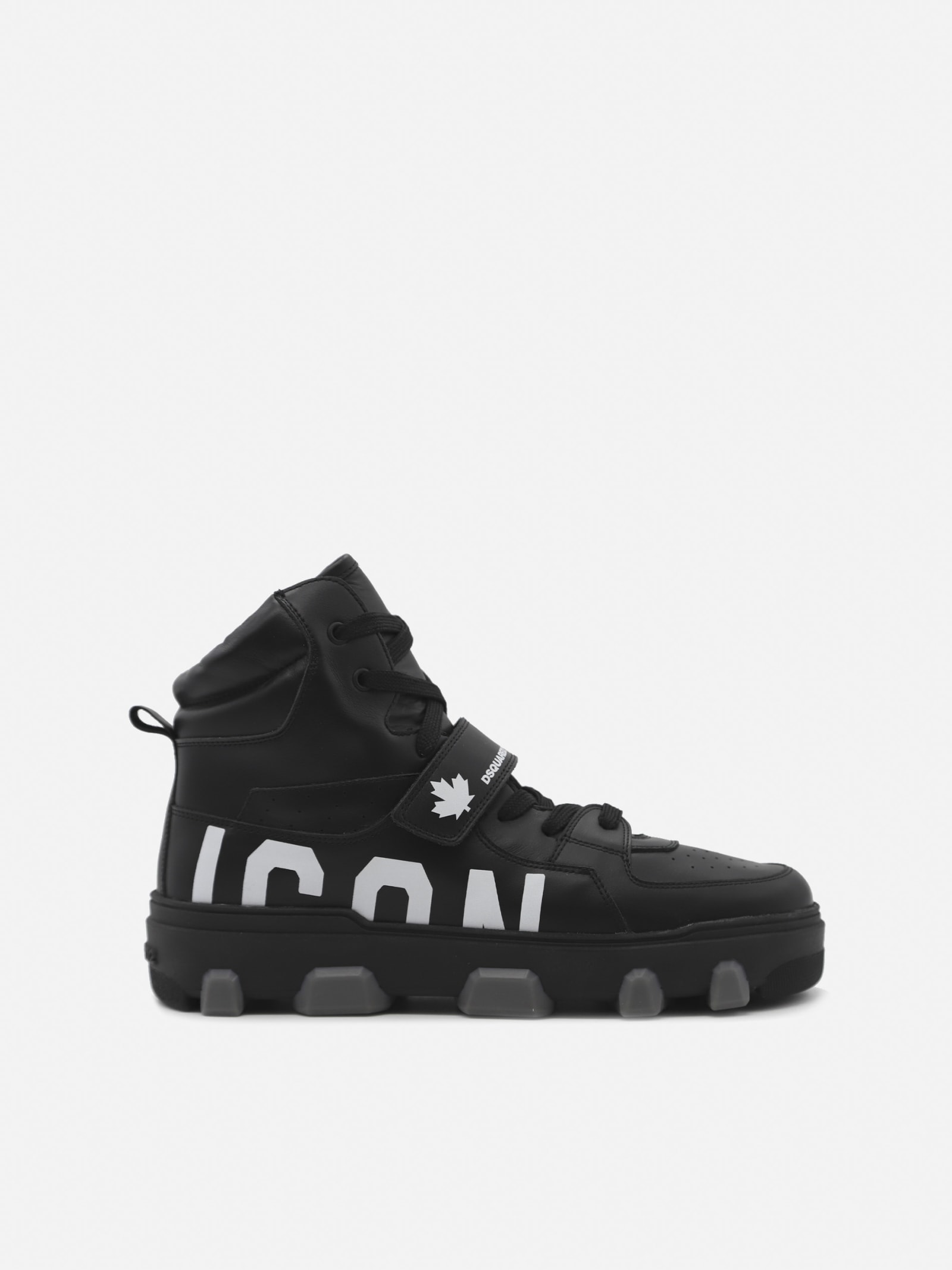 Dsquared2 Icon Basket High Sneakers In Leather