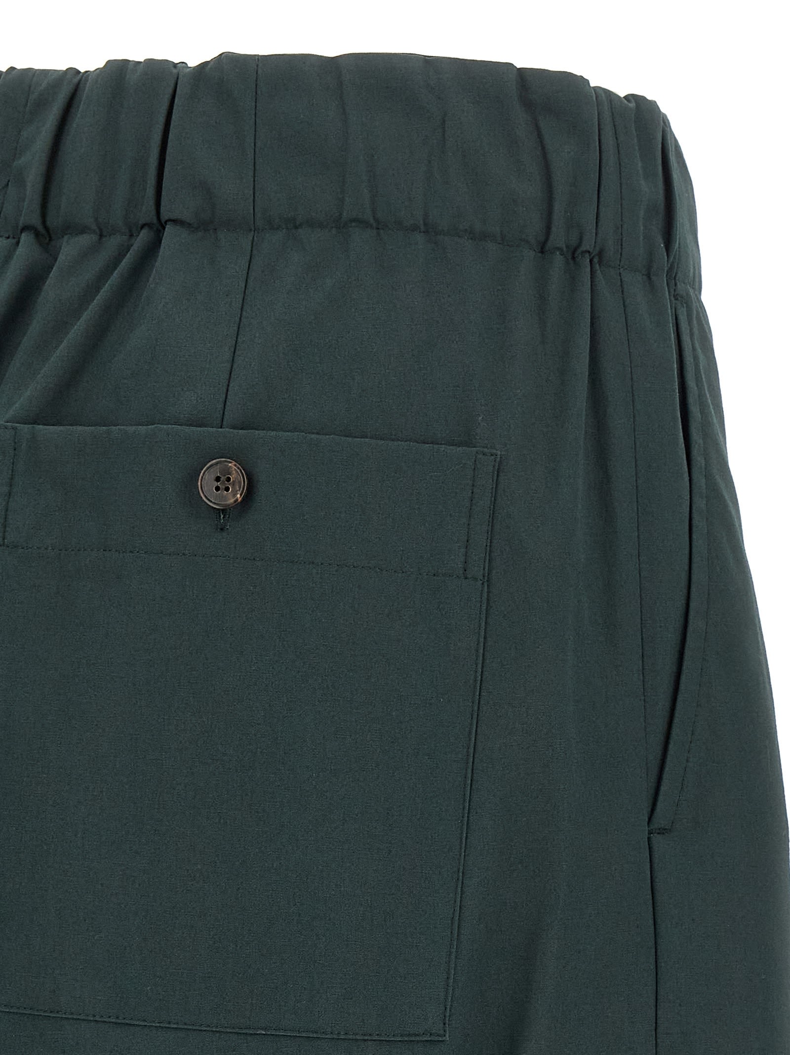 Dries Van Noten Comfortable Trousers With Elastic Waistband And Back Pocket In Green