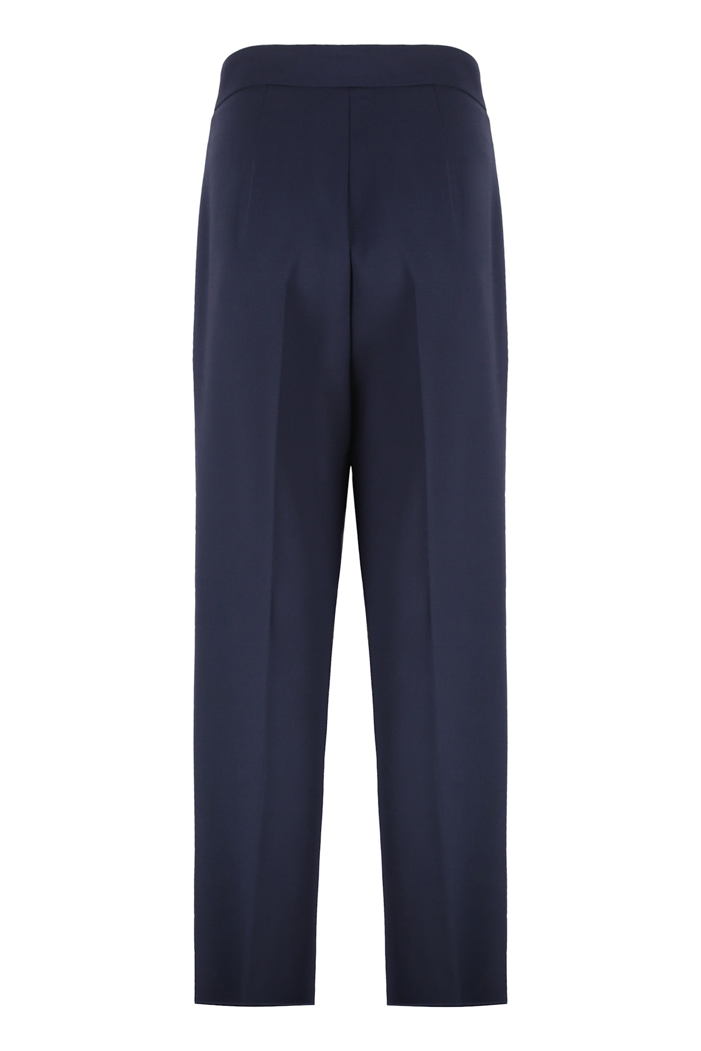 Max Mara High Waist Straight Leg Trousers With Front Pleats