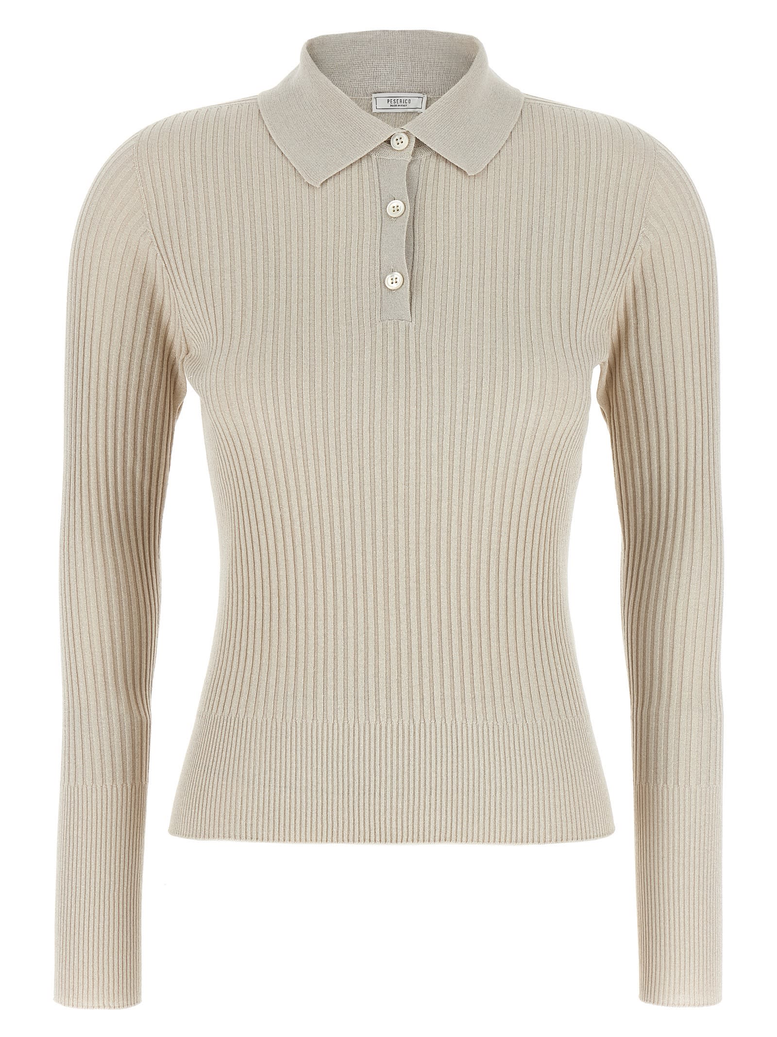 Lurex Ribbed Polo Shirt