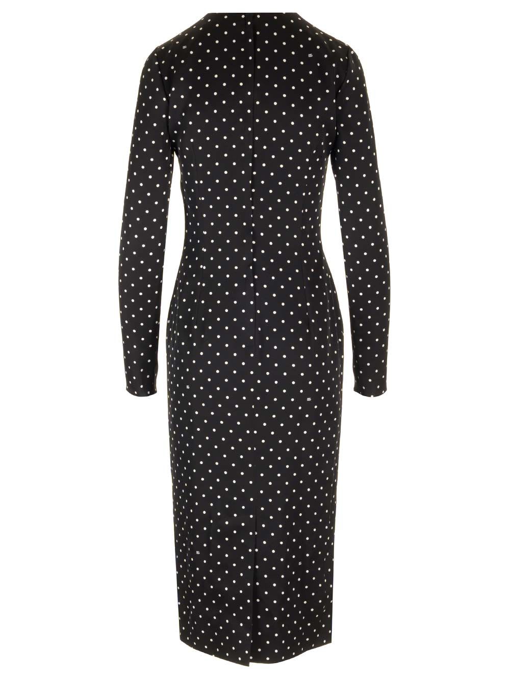 Shop Dolce & Gabbana Pencil Longuette Dress In Black