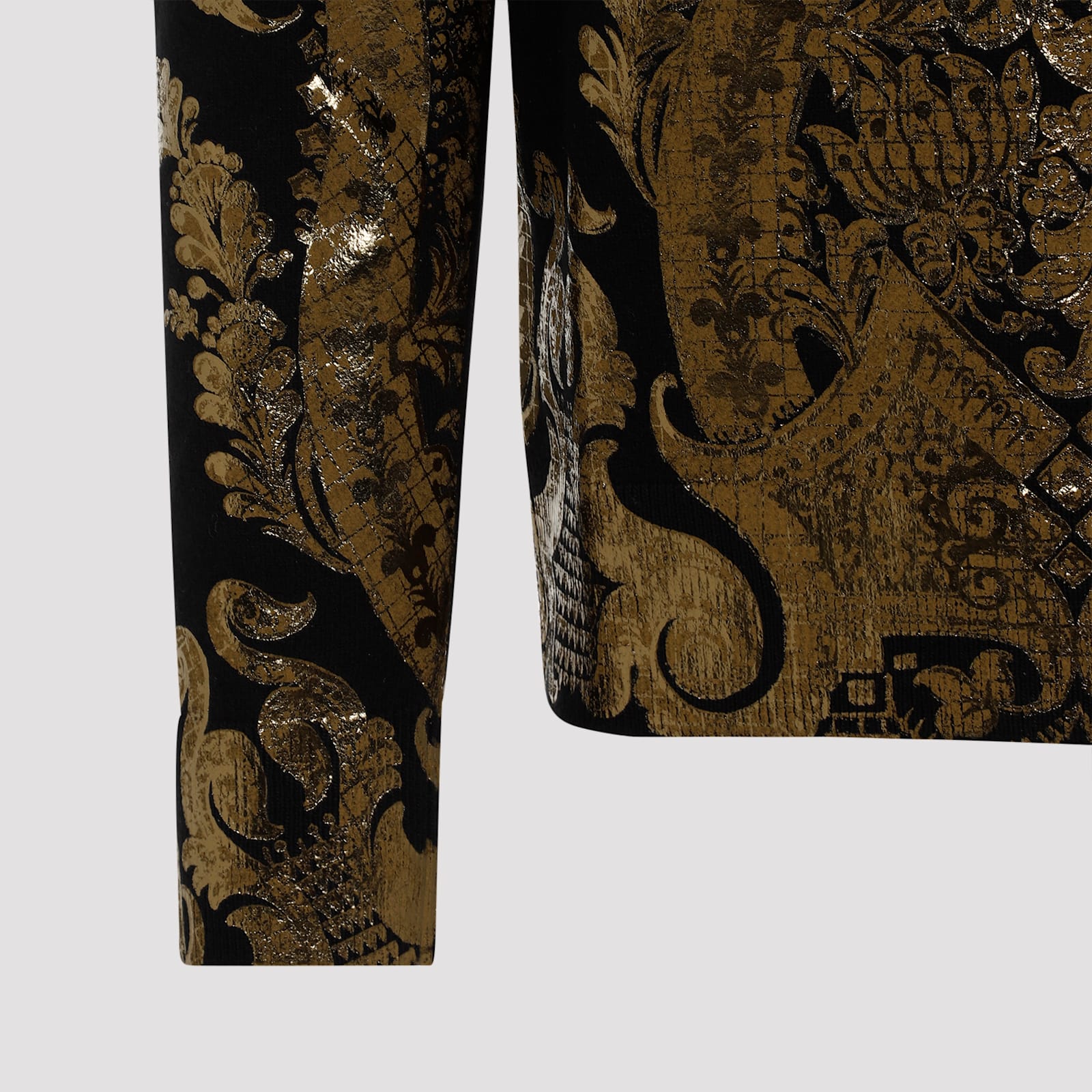 Shop Etro Sweater Lamina Gold In Black Gold