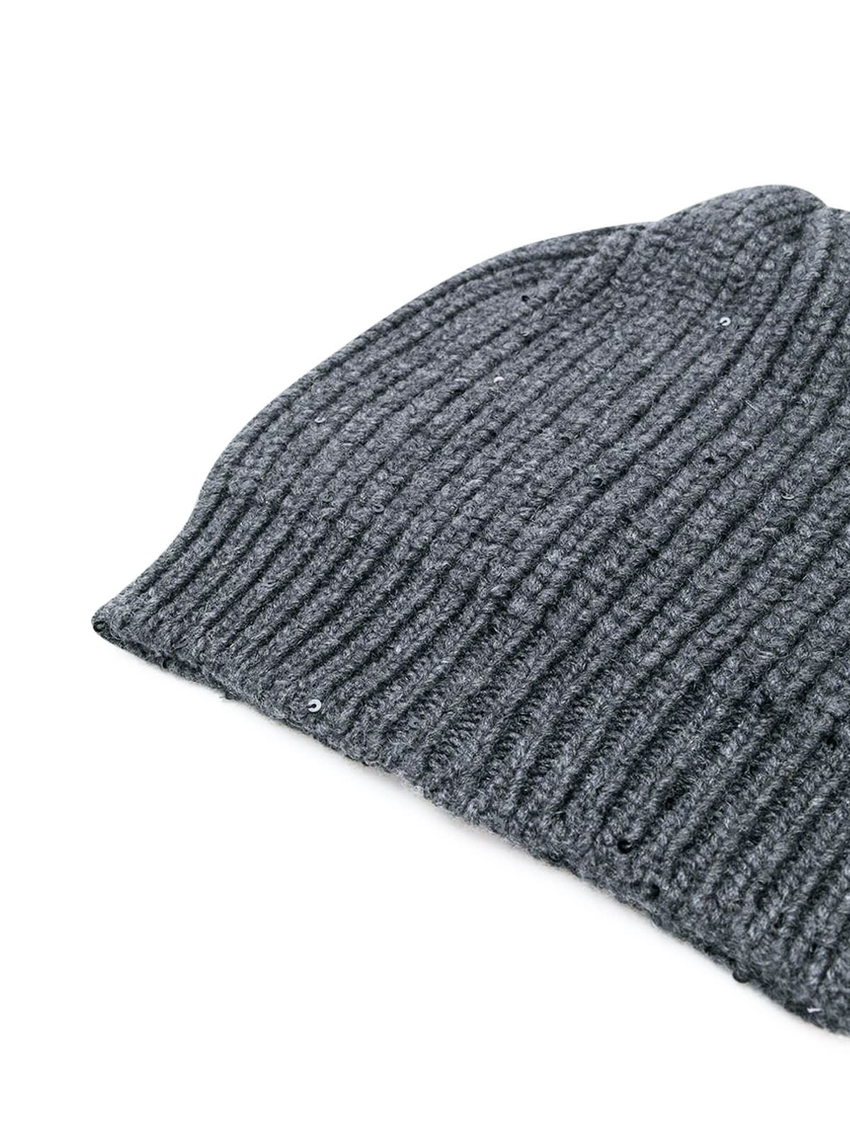 Shop Brunello Cucinelli Sequined Cashmere And Silk Beanie In Piombo