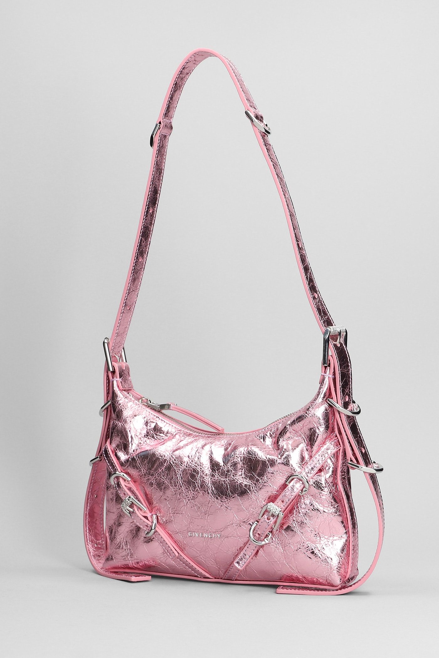 Givenchy Voyou Shoulder Bag In Rose-pink Leather In Rose-pink