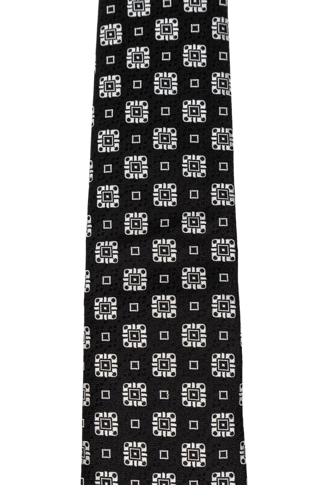 Shop Dolce & Gabbana Geometric Printed Tie In Nero Bianco