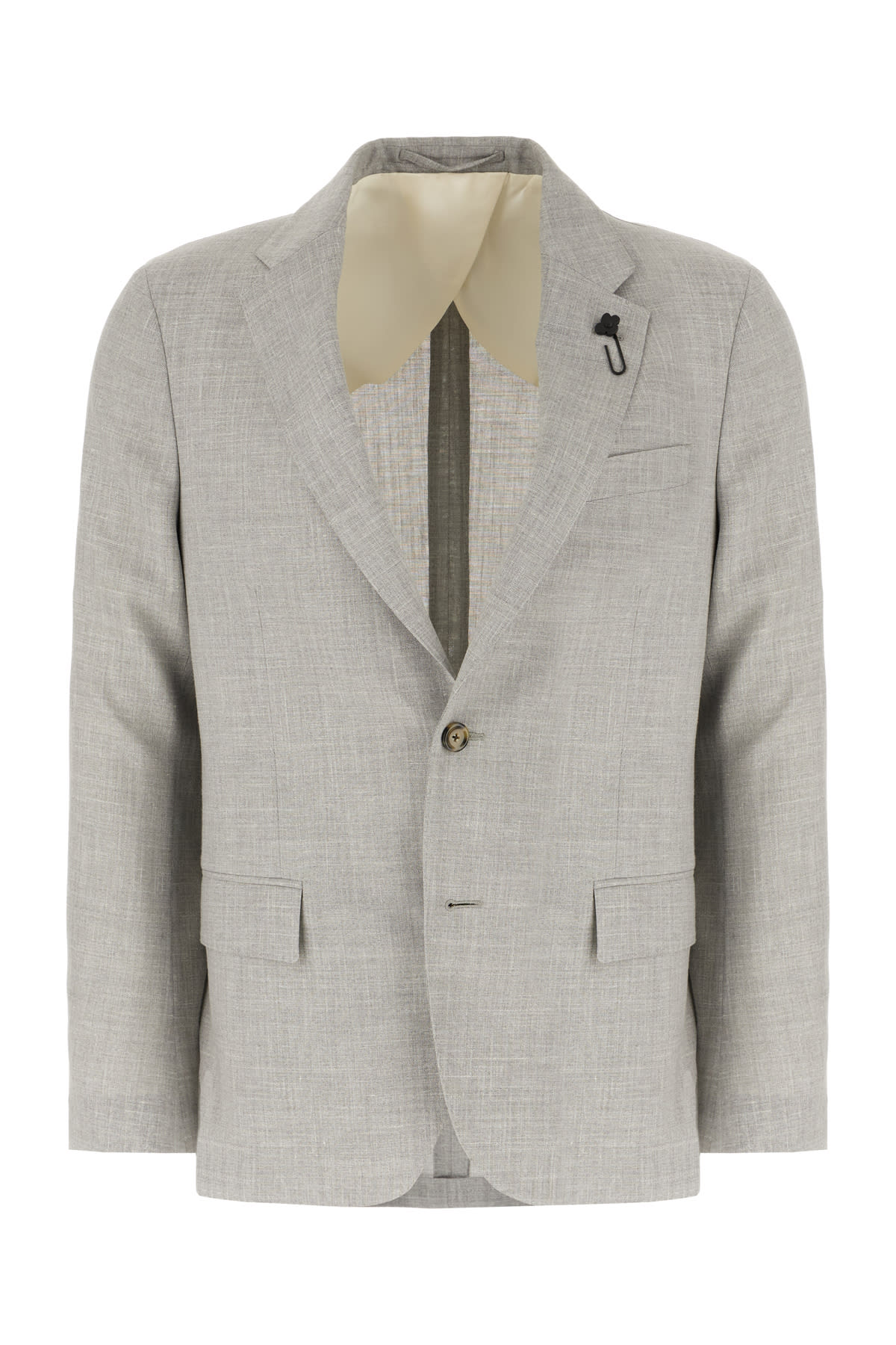 Lardini Melange Grey Wool Blend Suits In Salvia