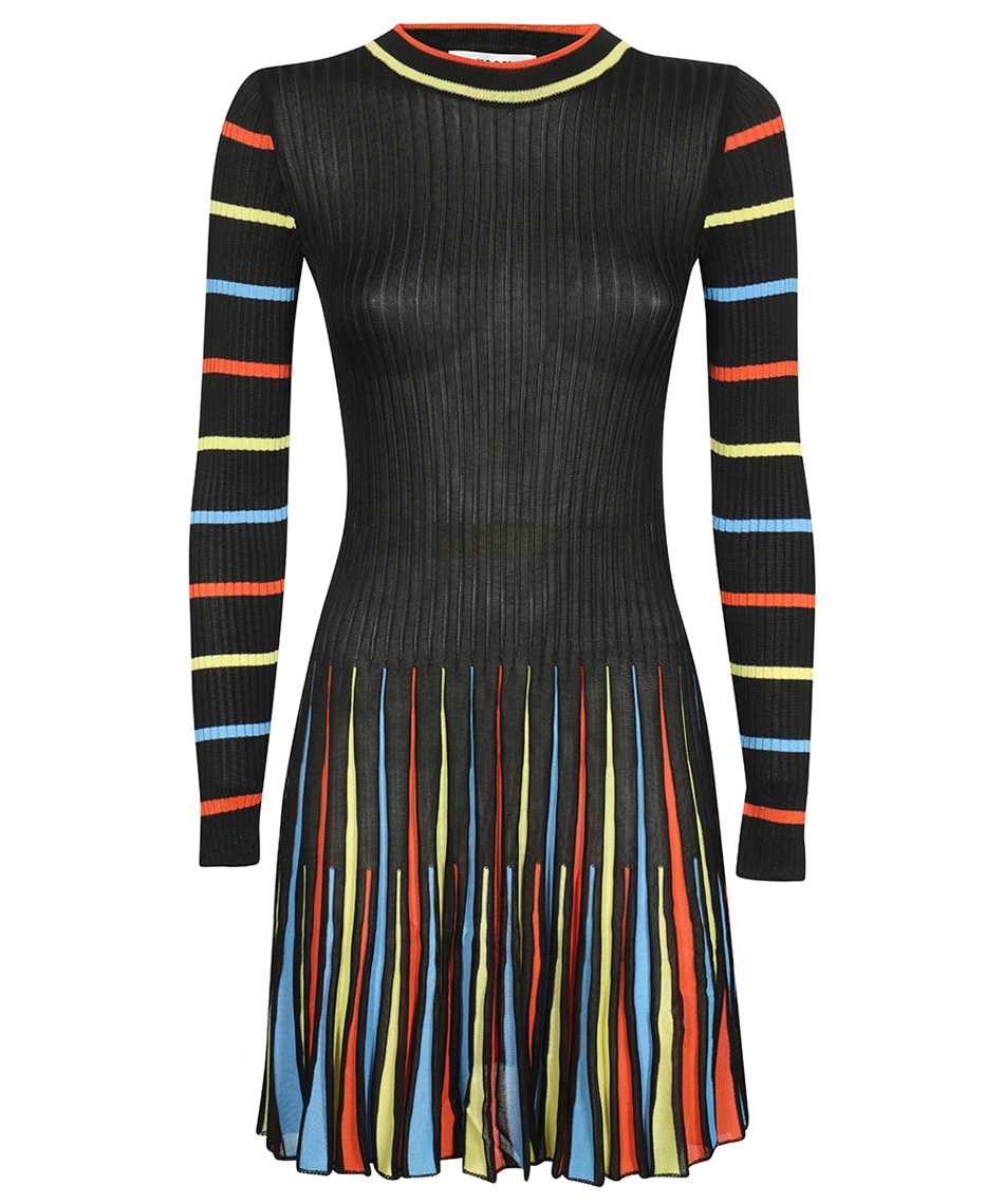 Msgm Woman Short Dress Black Size M Viscose In Multi