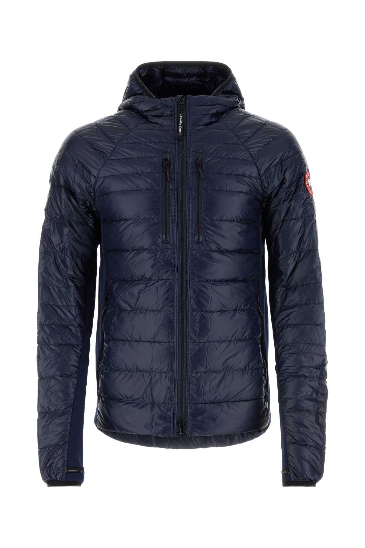 Shop Canada Goose Midnight Blue Wool And Nylon Hybridge Down Jacket In 63