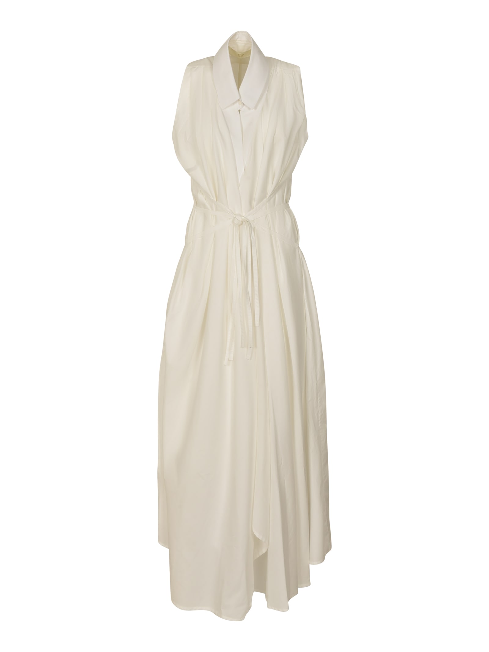 Belted Waist Sleeveless Dress