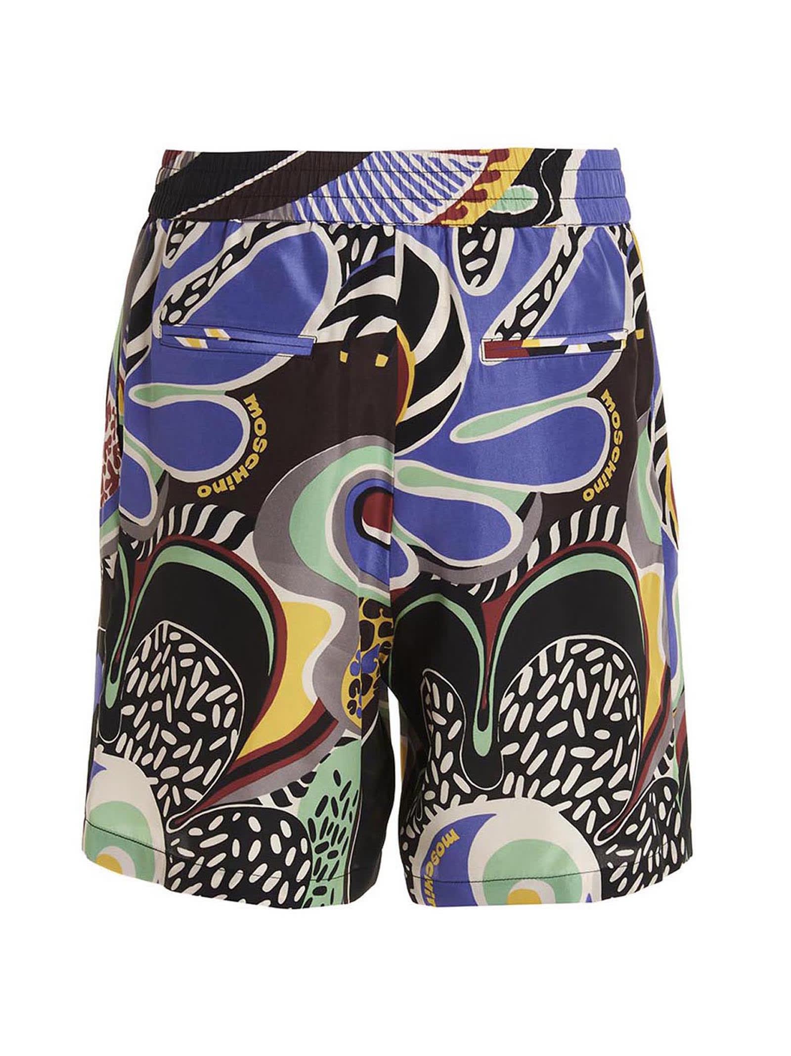 Shop Moschino Psychedelic Bermuda Shorts In Multicolor
