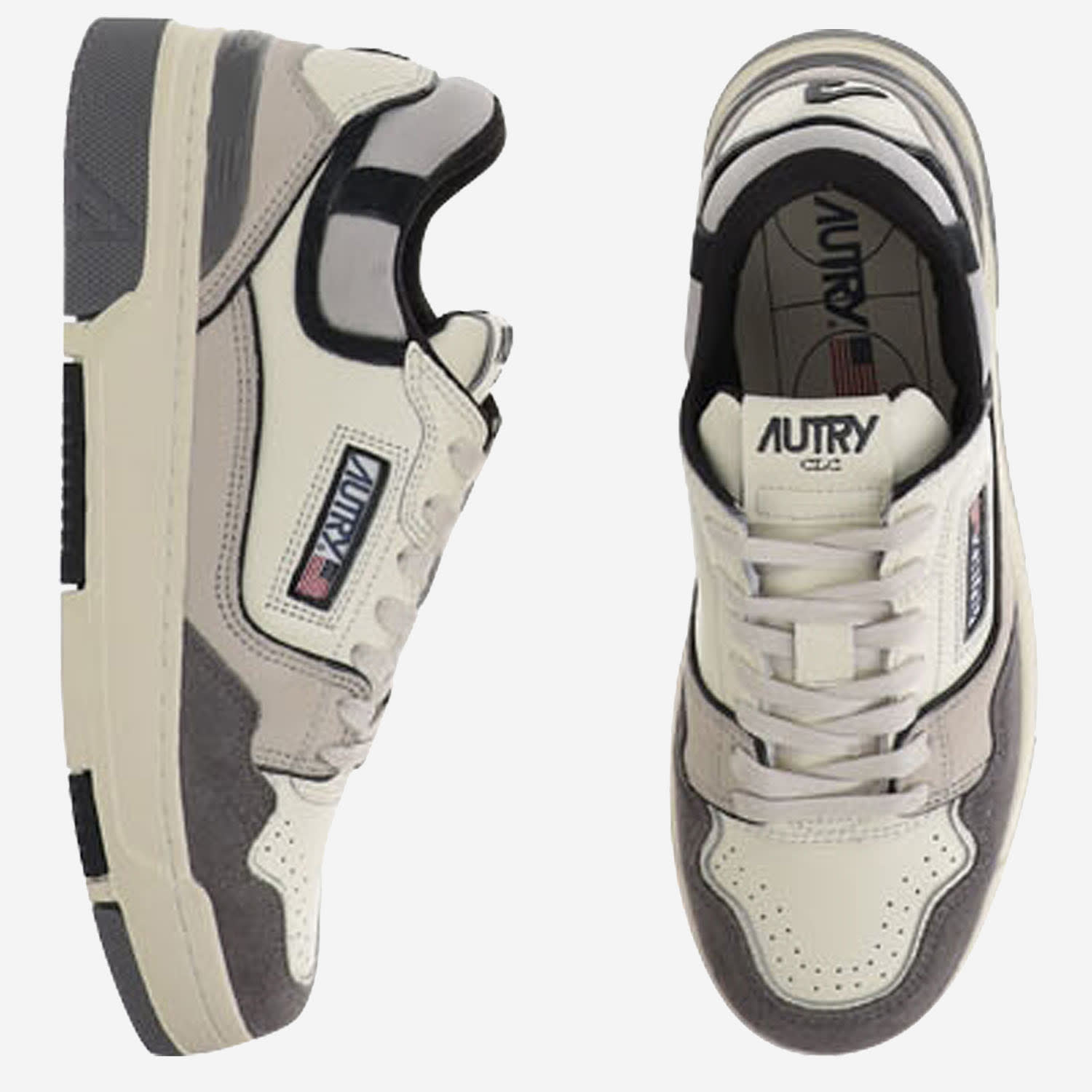 Autry Low-top Sneakers With Textured Panels And Cushioned Sole In Black/gray