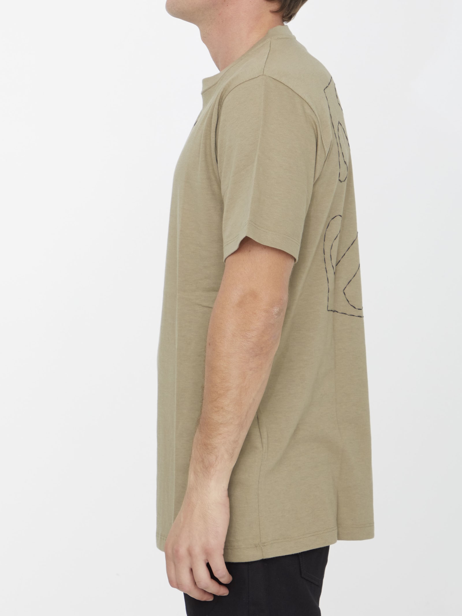 Shop Off-white Off Stitch T-shirt In Beige