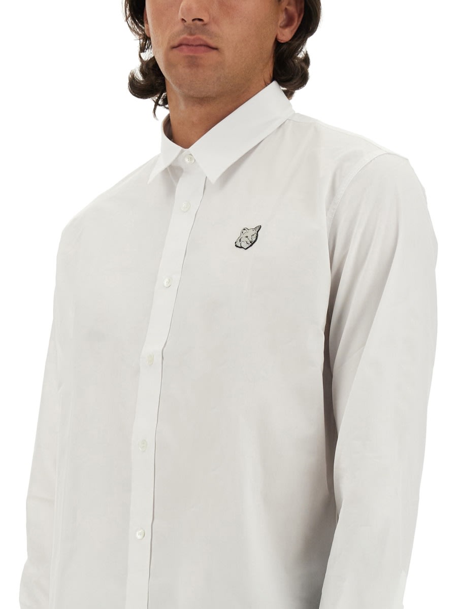 Shop Maison Kitsuné Fox Patch Shirt In White