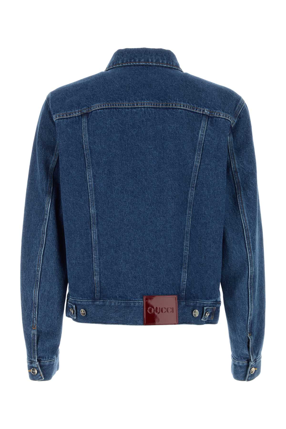 Gucci Denim Jacket Featuring Long Sleeves And Chest Pockets In Black