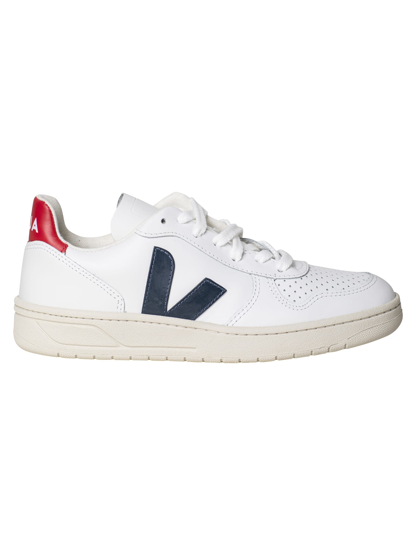 Veja V-10 Leather Extra White Nautico Pekin In Extra White Nautico Pekin