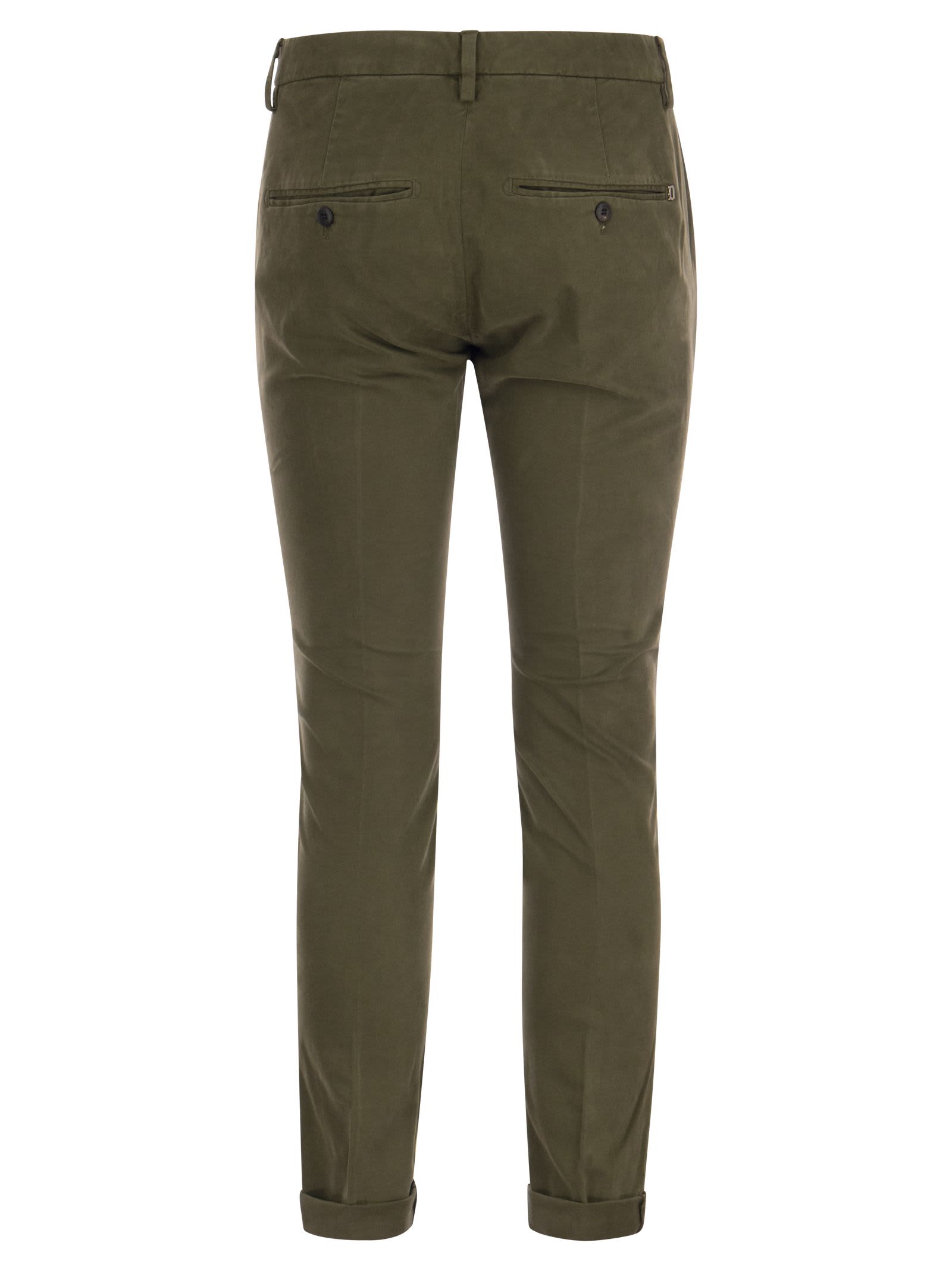 Shop Dondup Gaubert - Slim-fit Gabardine Trousers In Military Green