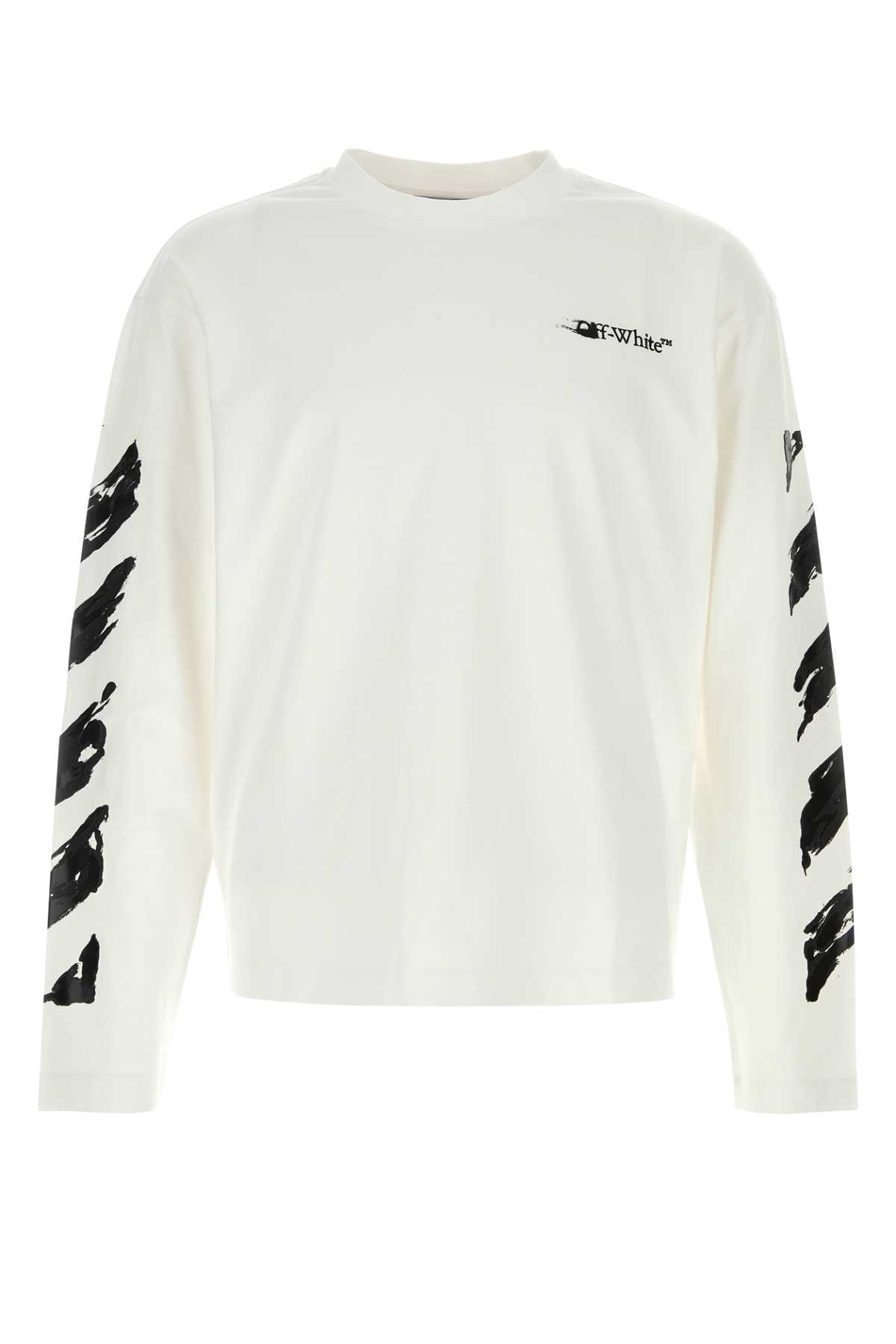 Off-white Arrow Print Long-sleeved T-shirt In White