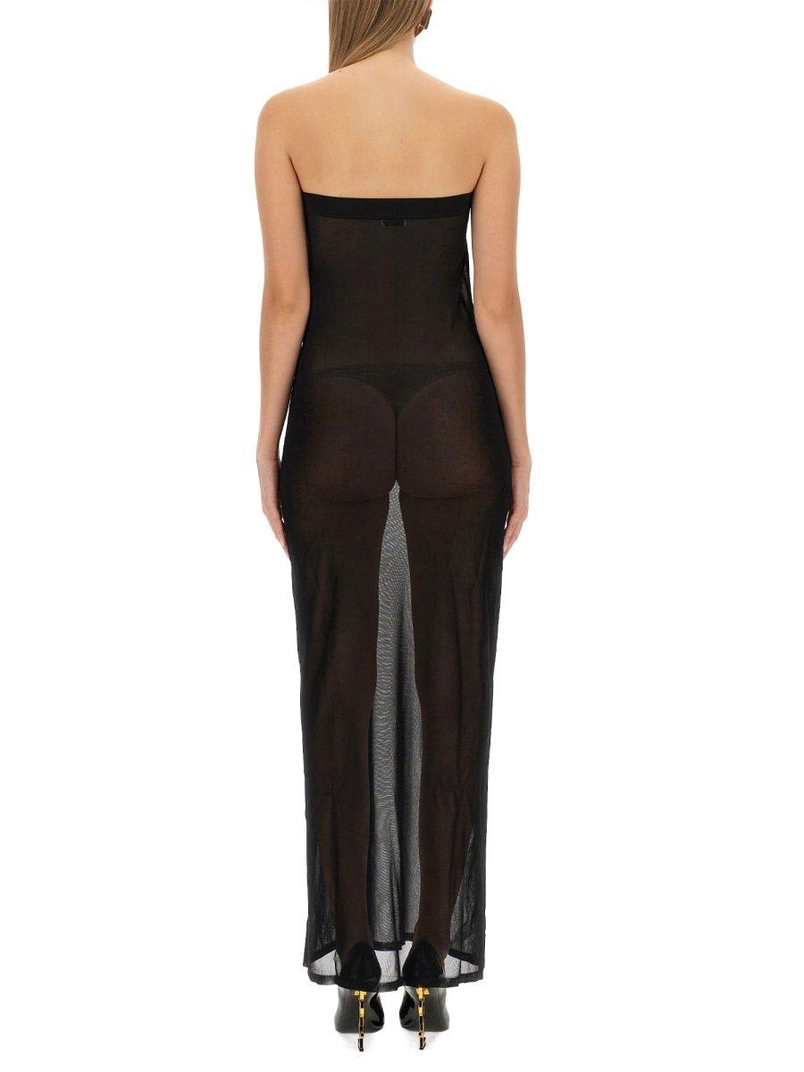 Shop Saint Laurent Strapless Maxi Dress In Black