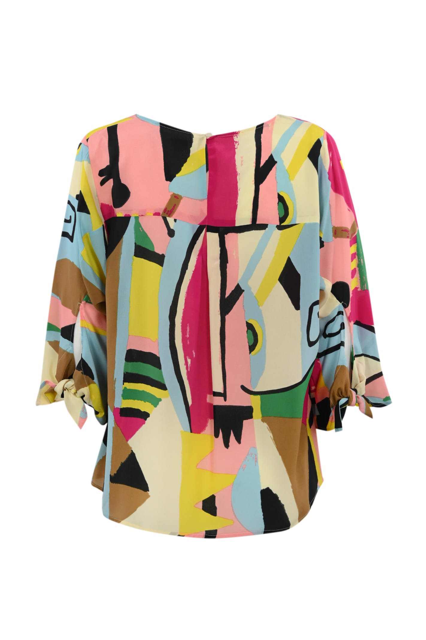 Shop Weekend Max Mara Pomposa Silk Blouse In Multicolor