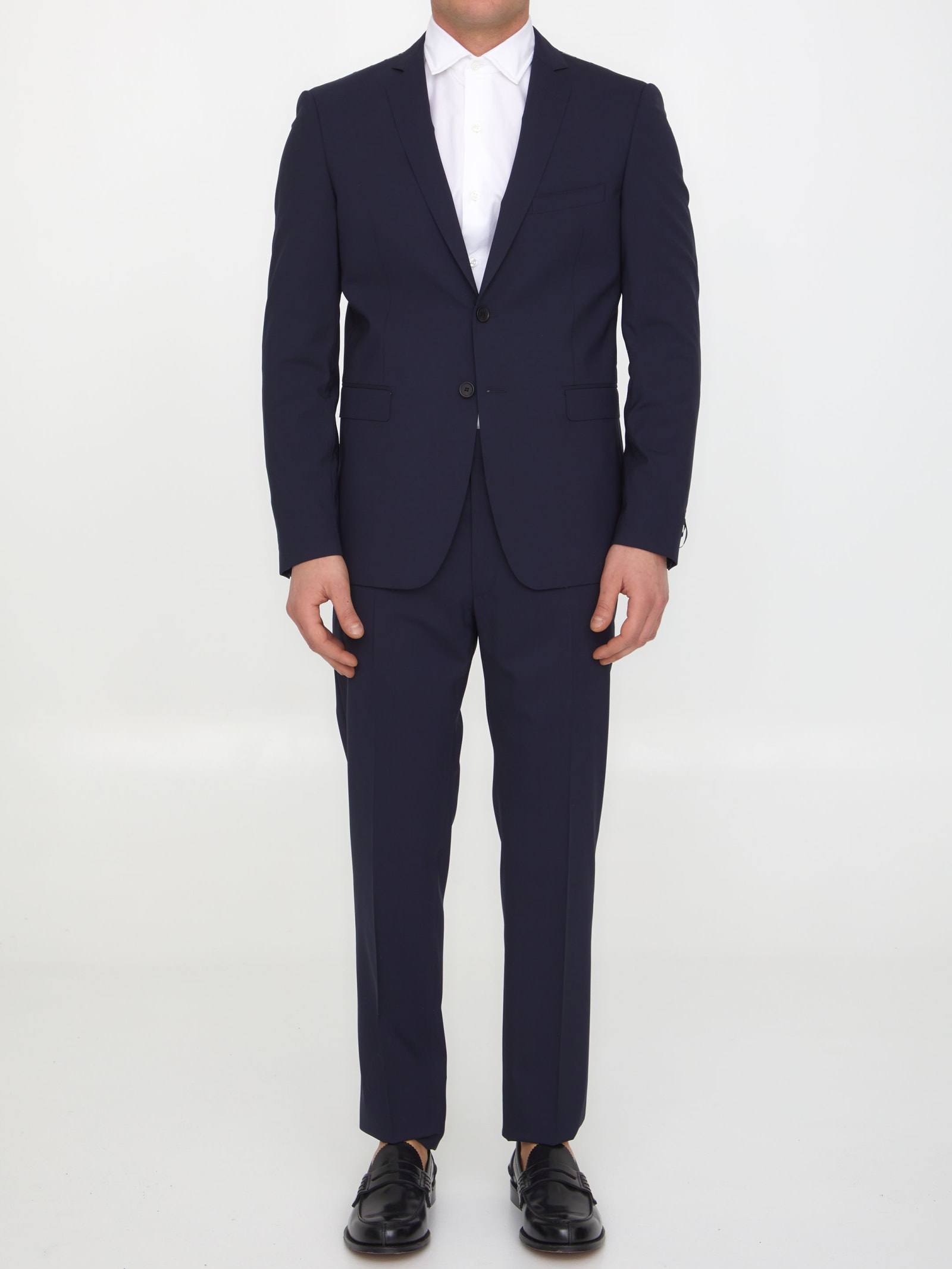 Shop Tonello Blue Wool Two-piece Suit