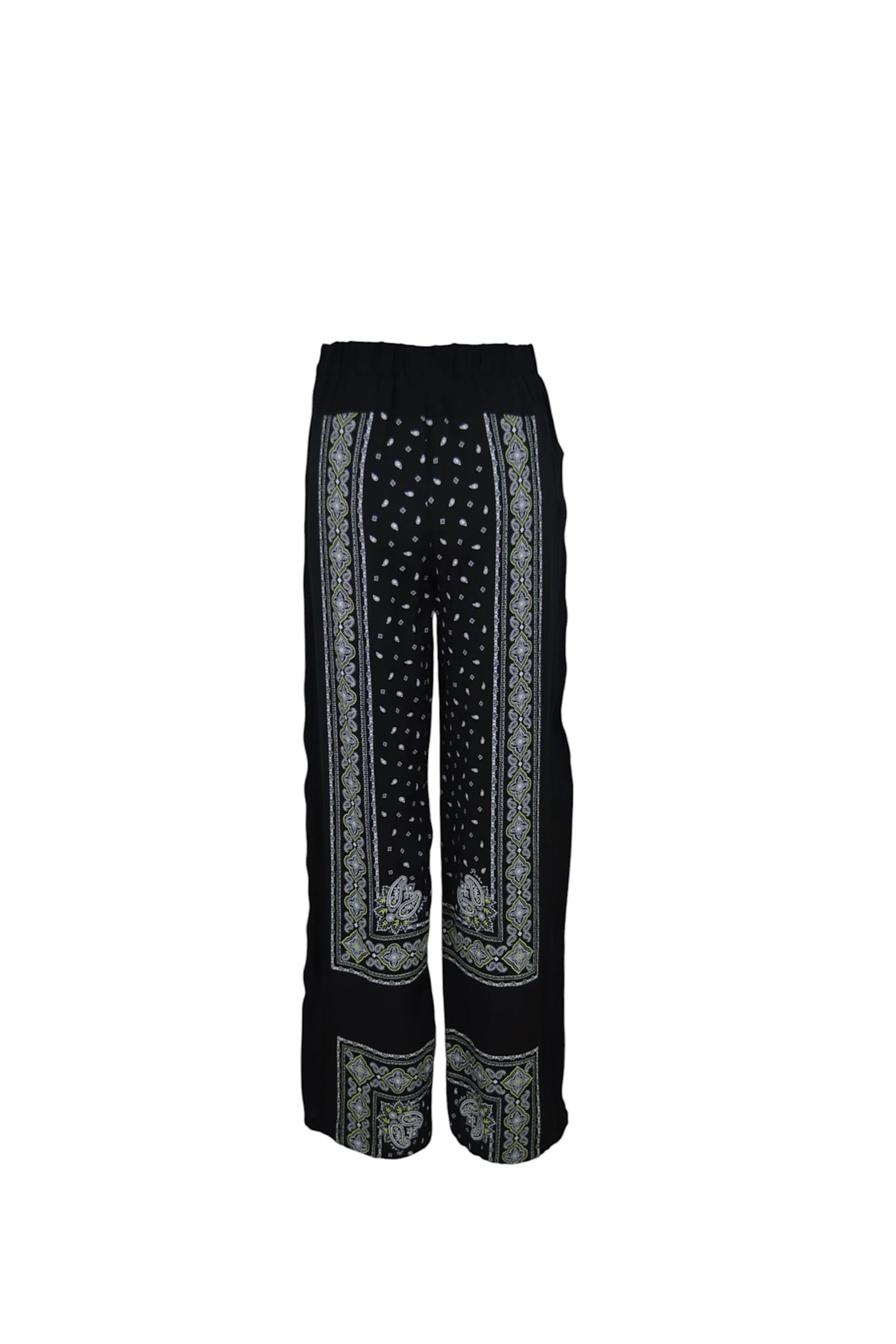 Pinko Pantalon À Imprimé Bandana Ample Et Léger In Black