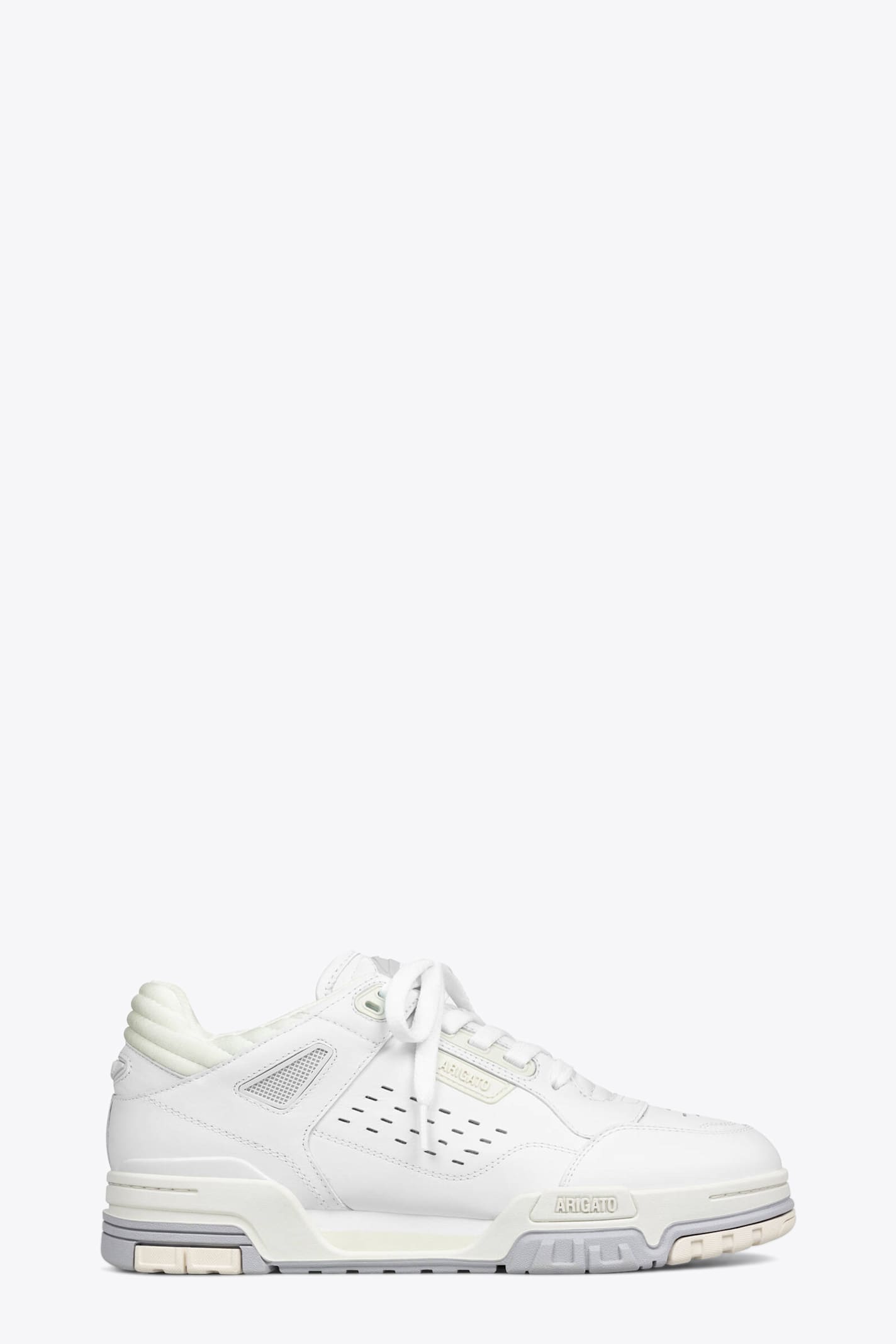 Onyx Sneaker White Leather Lace Up Low Sneaker With Perforated Upper - Onyx Sneaker