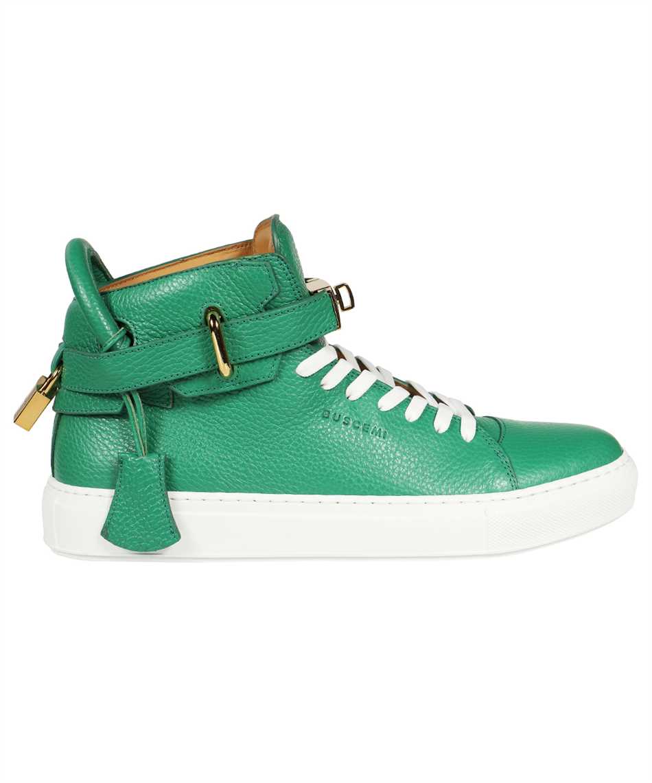 Shop Buscemi Leather High-top Sneakers In Green