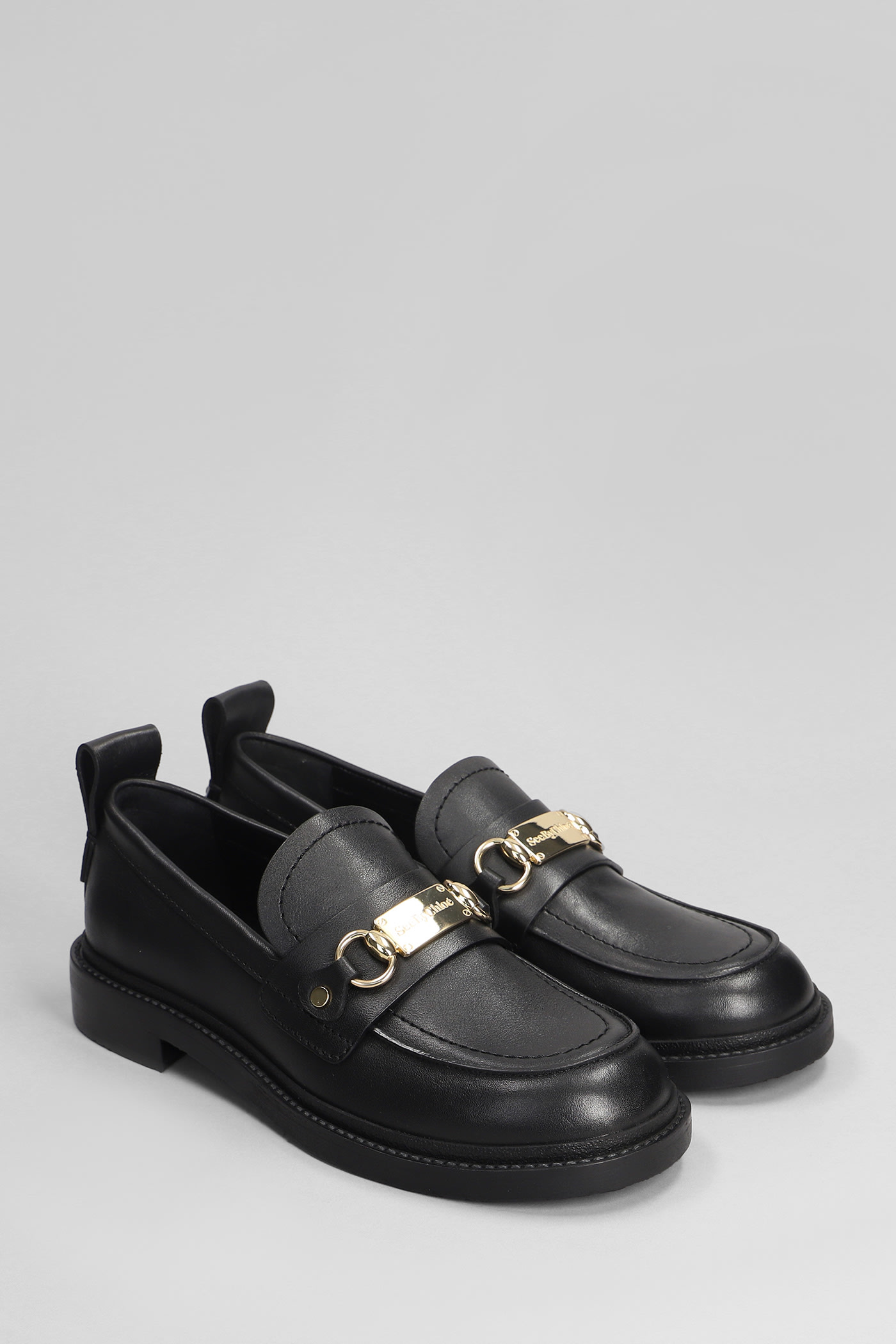 Shop See By Chloé Signature 1 Loafers In Black Leather