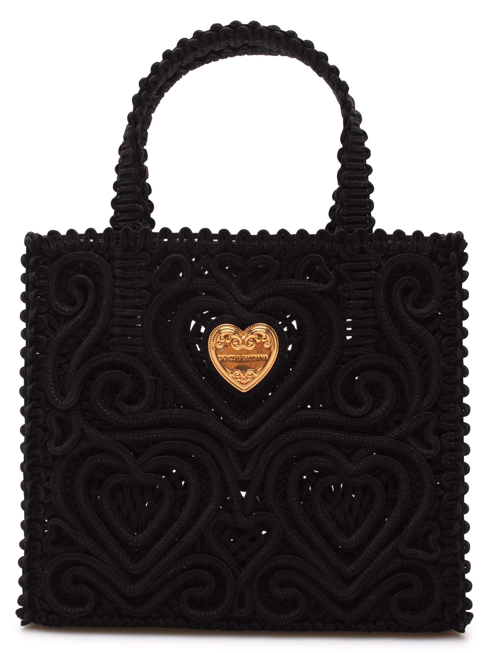 Dolce & Gabbana Cordonetto Embroidery Cotton Tote Bag
