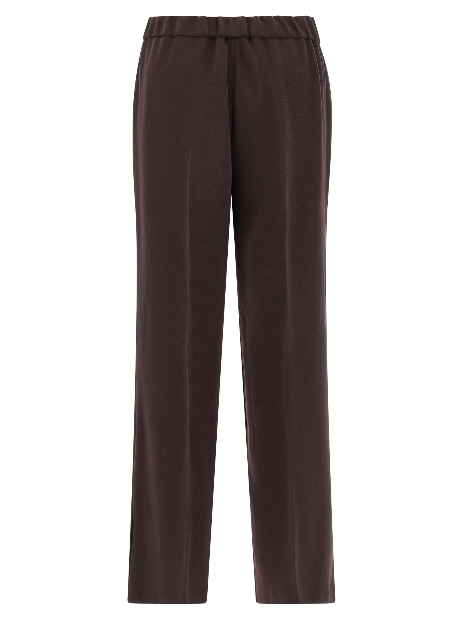 Alberto Biani Elastic Waistband Straight Leg Trousers With Side Pockets In Burgundy