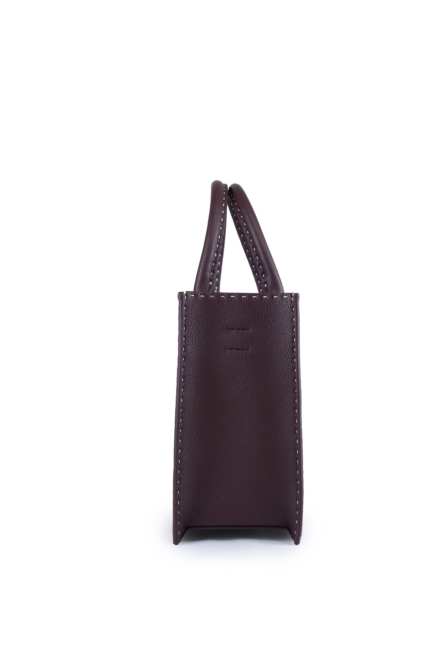 ELISABETTA FRANCHI SMALL LEATHER-EFFECT HANDBAG WITH STITCHING