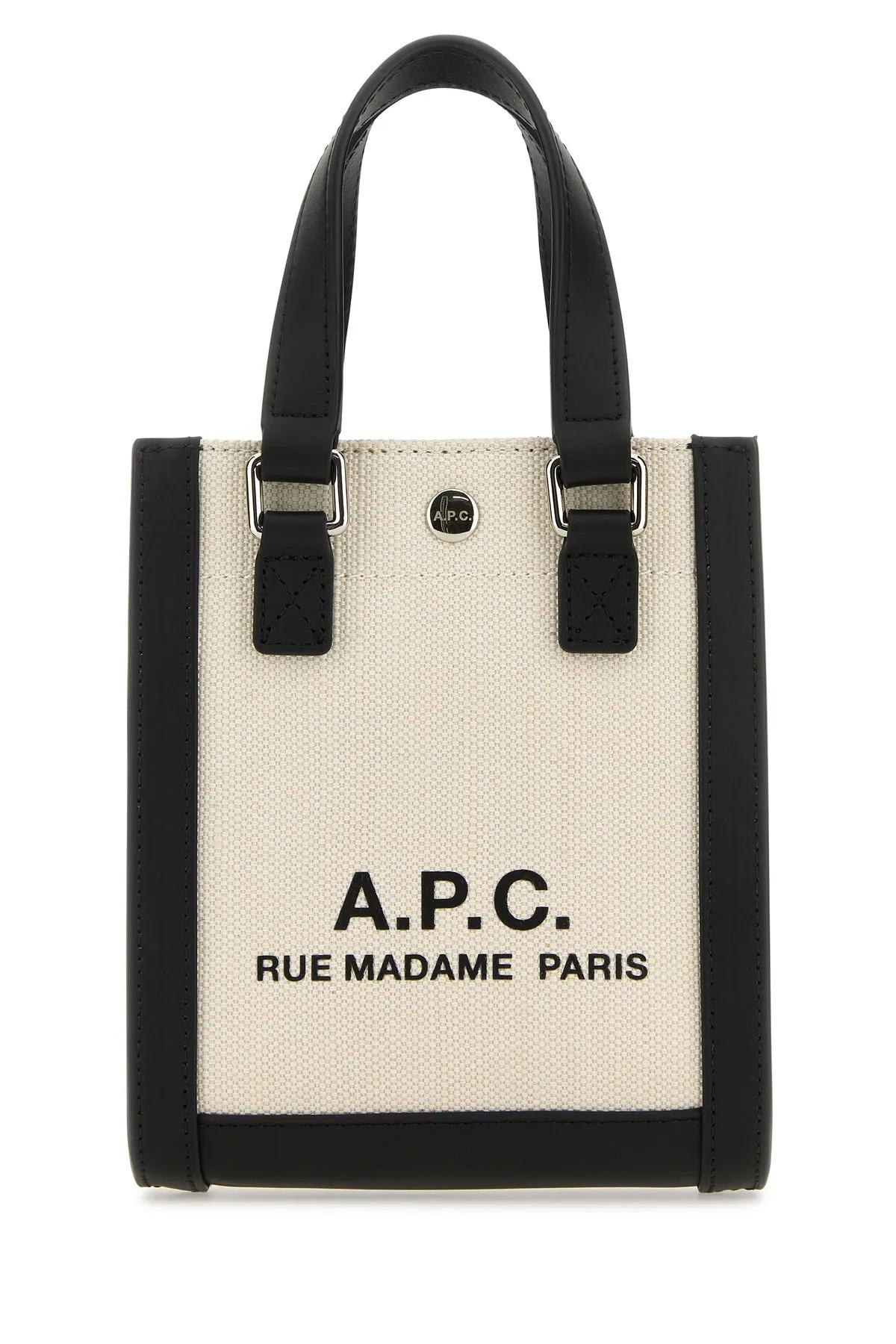 APC TWO-TONE CANVAS AND LEATHER CAMILLE 2.0 MINI HANDBAG