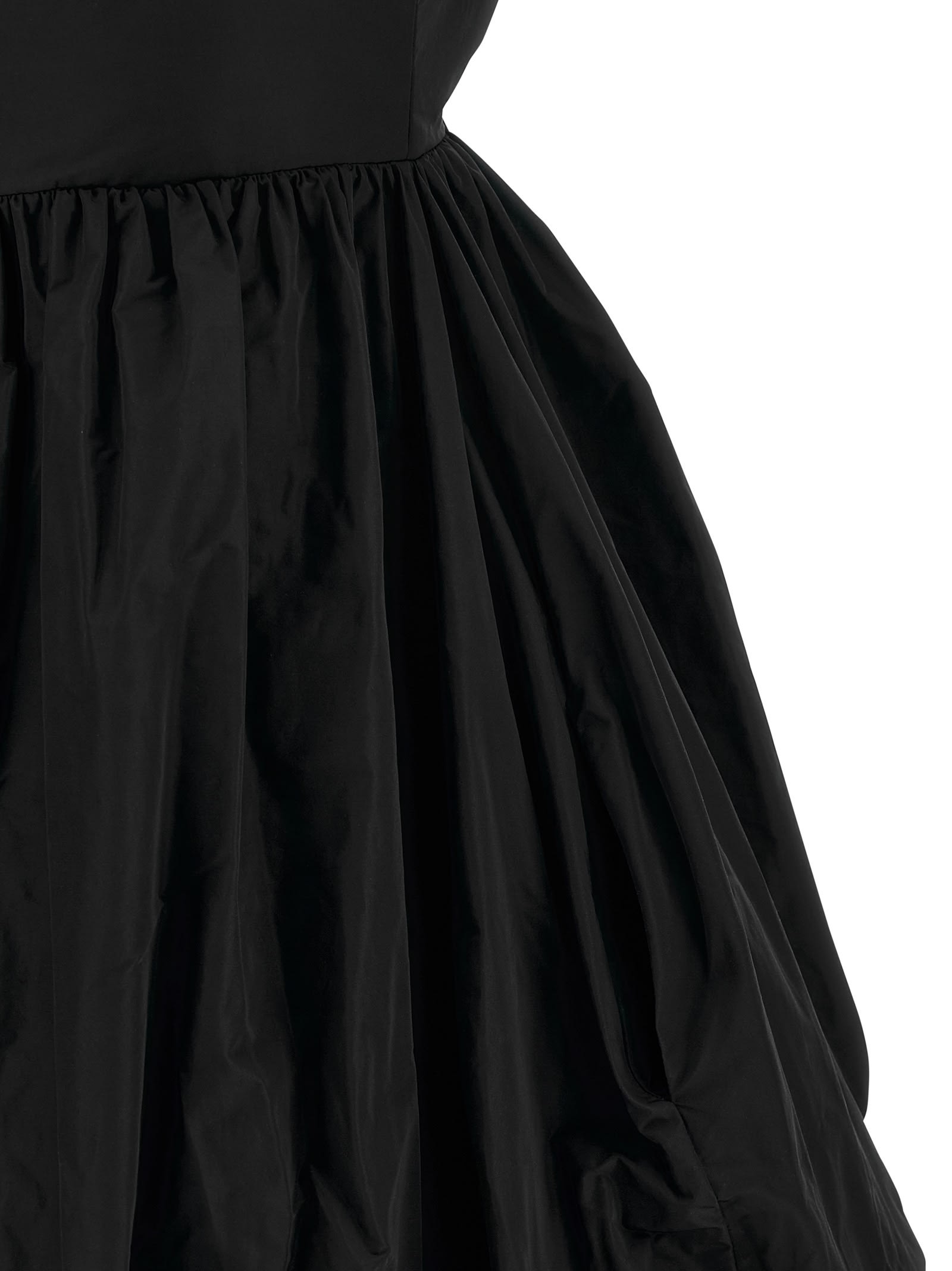 Pinko Spaghetti Strap Sweetheart Gathered Flare Dress In Black