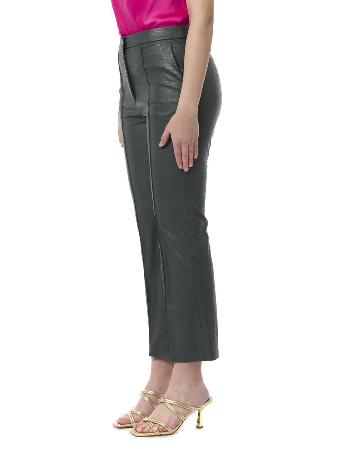 Shop Max Mara Button Detailed Cropped Trousers In Forest