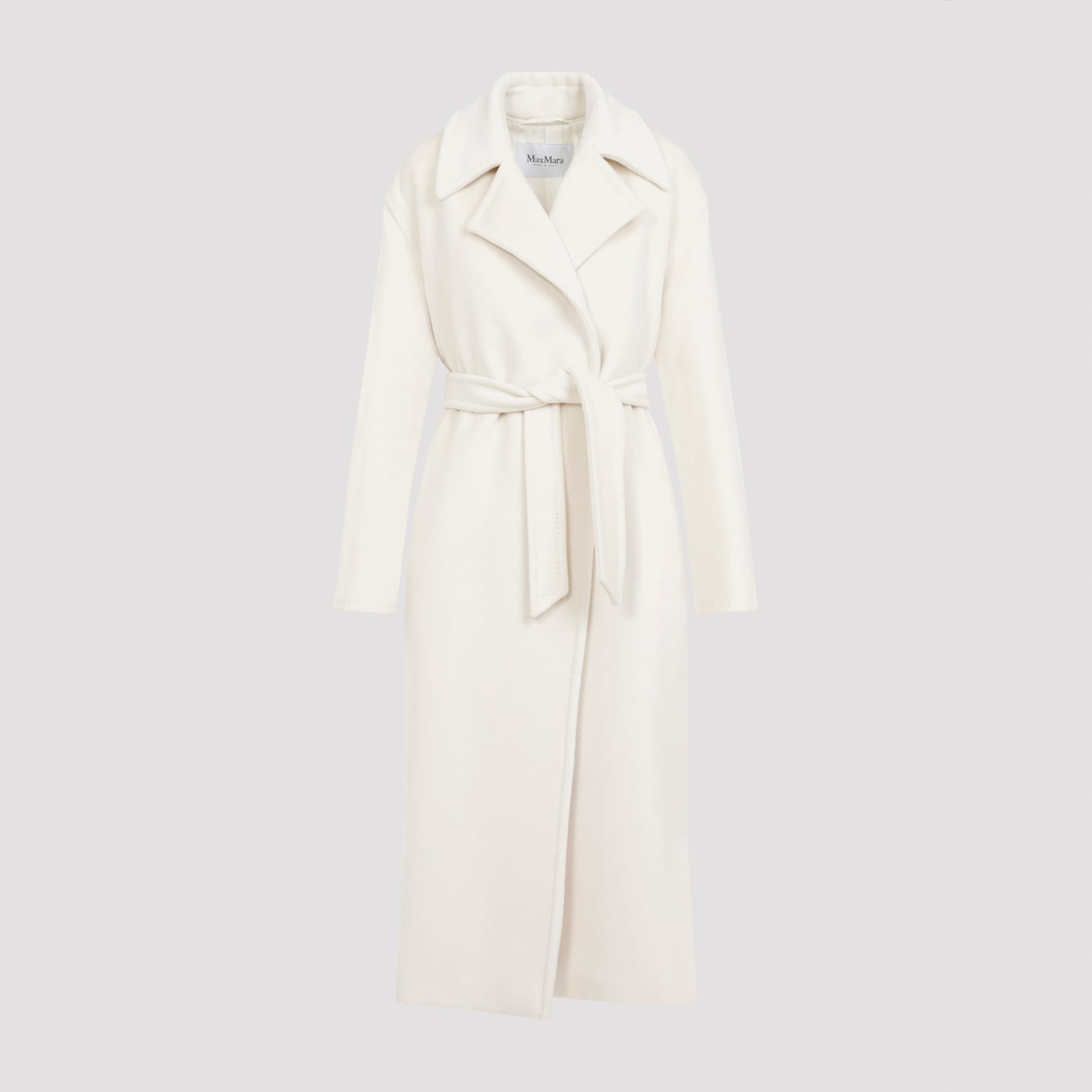 Shop Max Mara Fragore Orsetto Biver Coat In Bianco