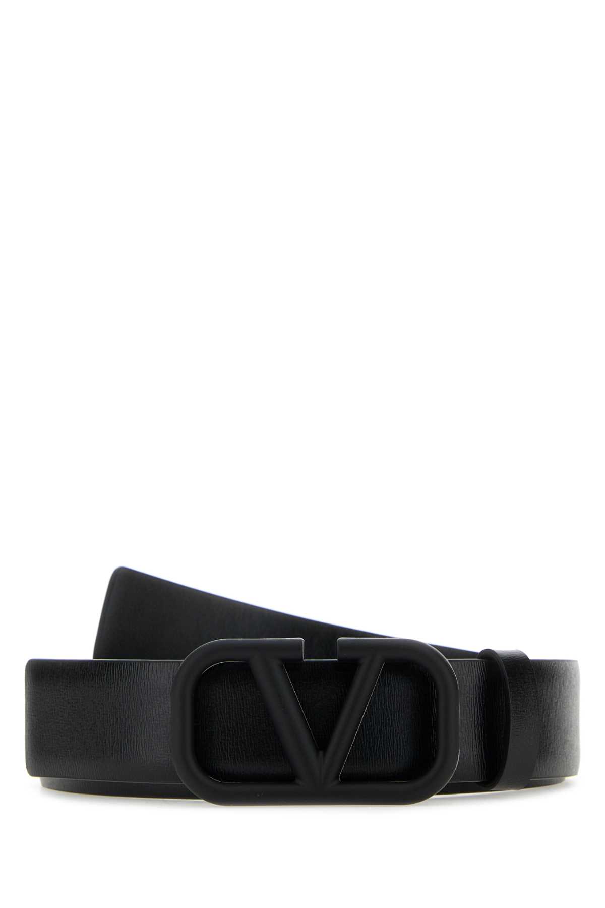 Black Leather Vlogo Signature Belt