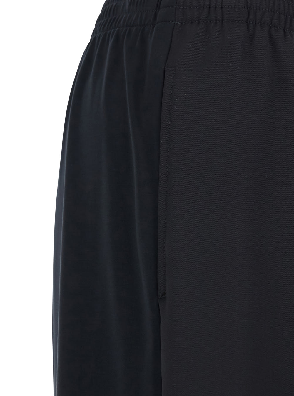 Balenciaga Black Fluid Poplin Large Elastic Trousers In Black