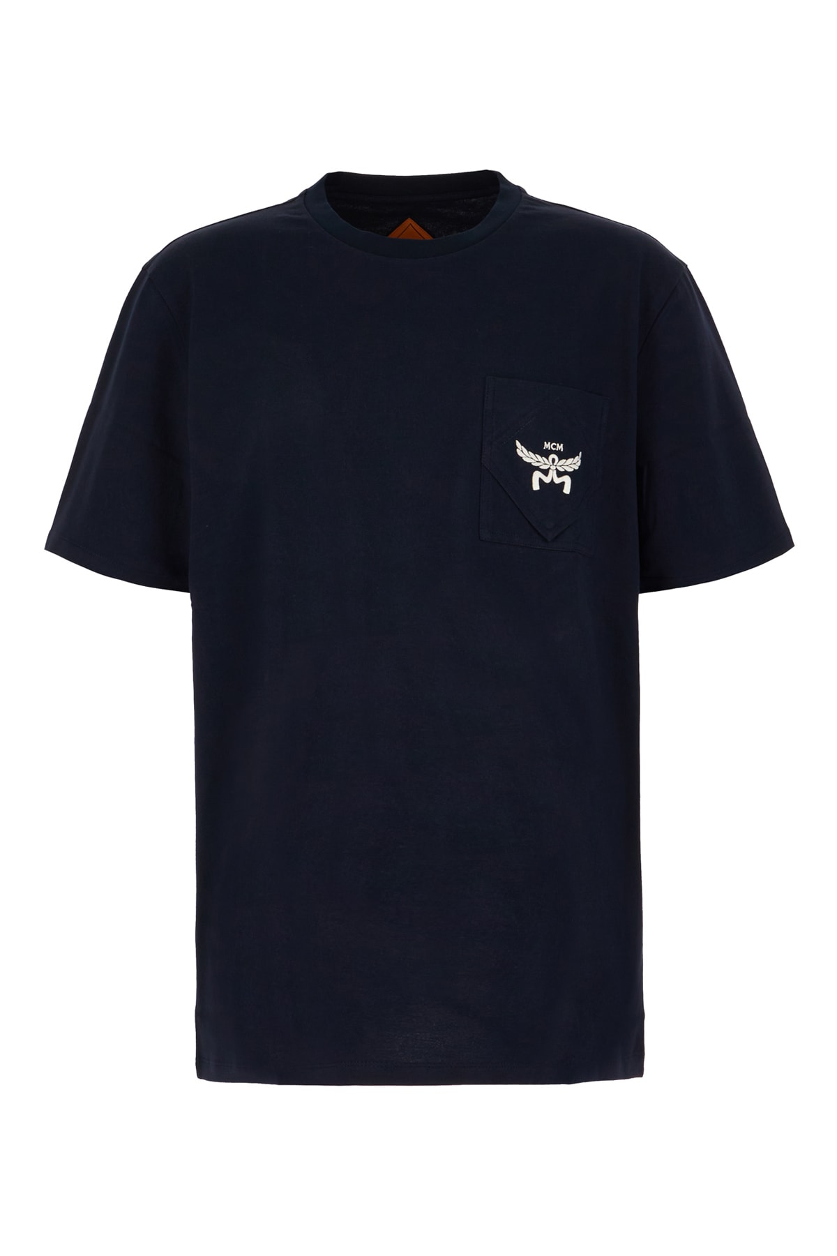 Mcm Navy Blue Cotton T-shirt In Dark Navy