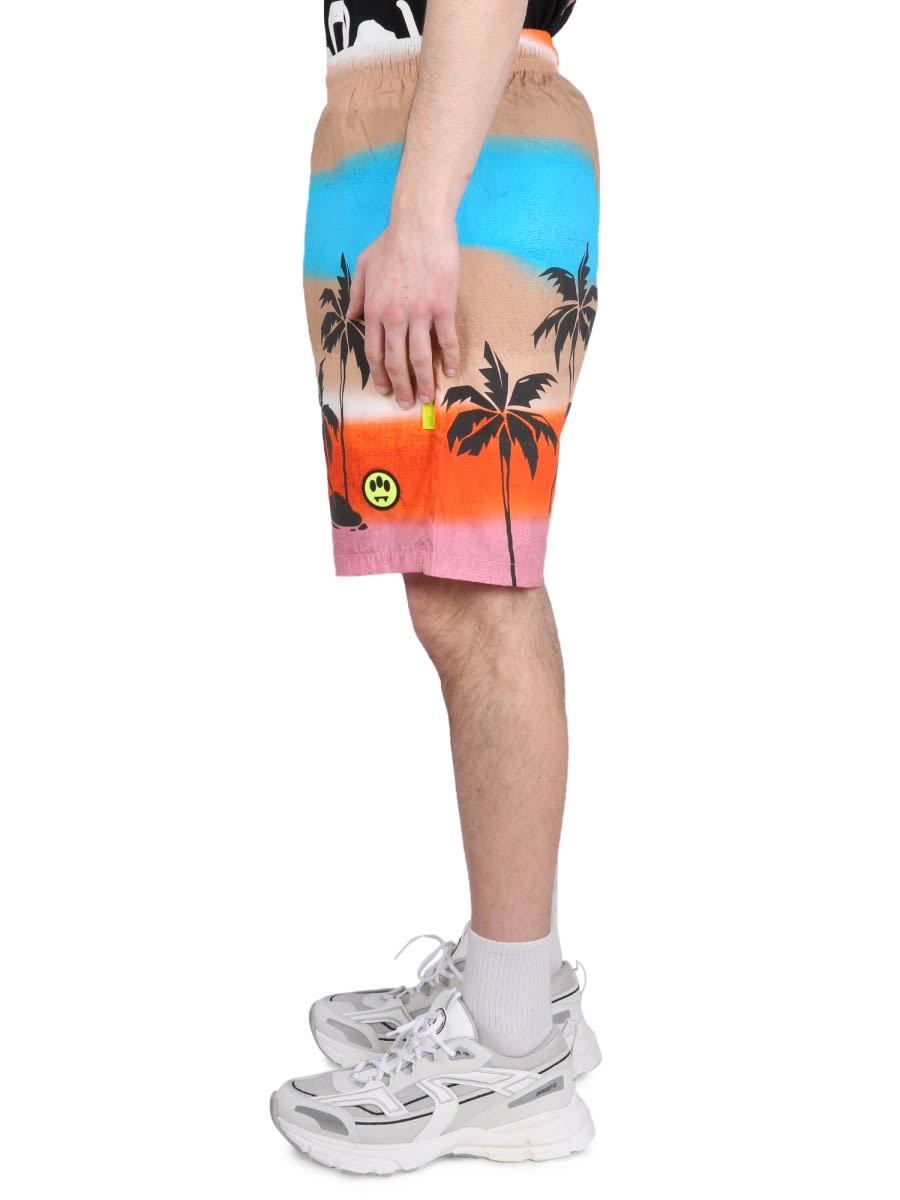 Barrow Palm-tree Print Bermuda Shorts In Multicolour